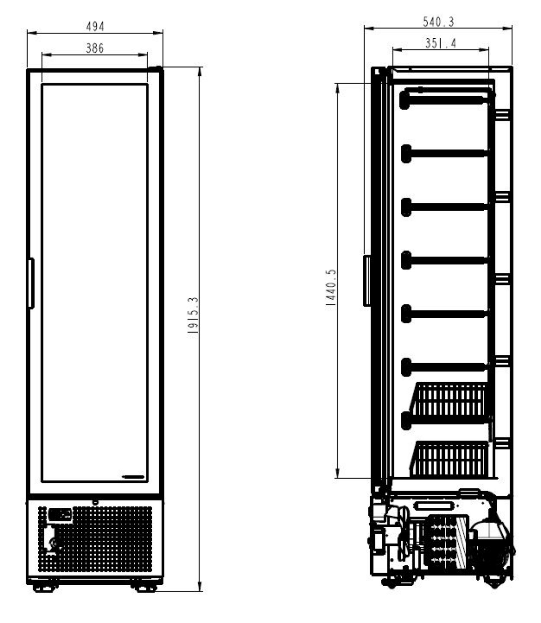 Picture of CombiSteel Upright Glass Door Freezer 221 Lt White