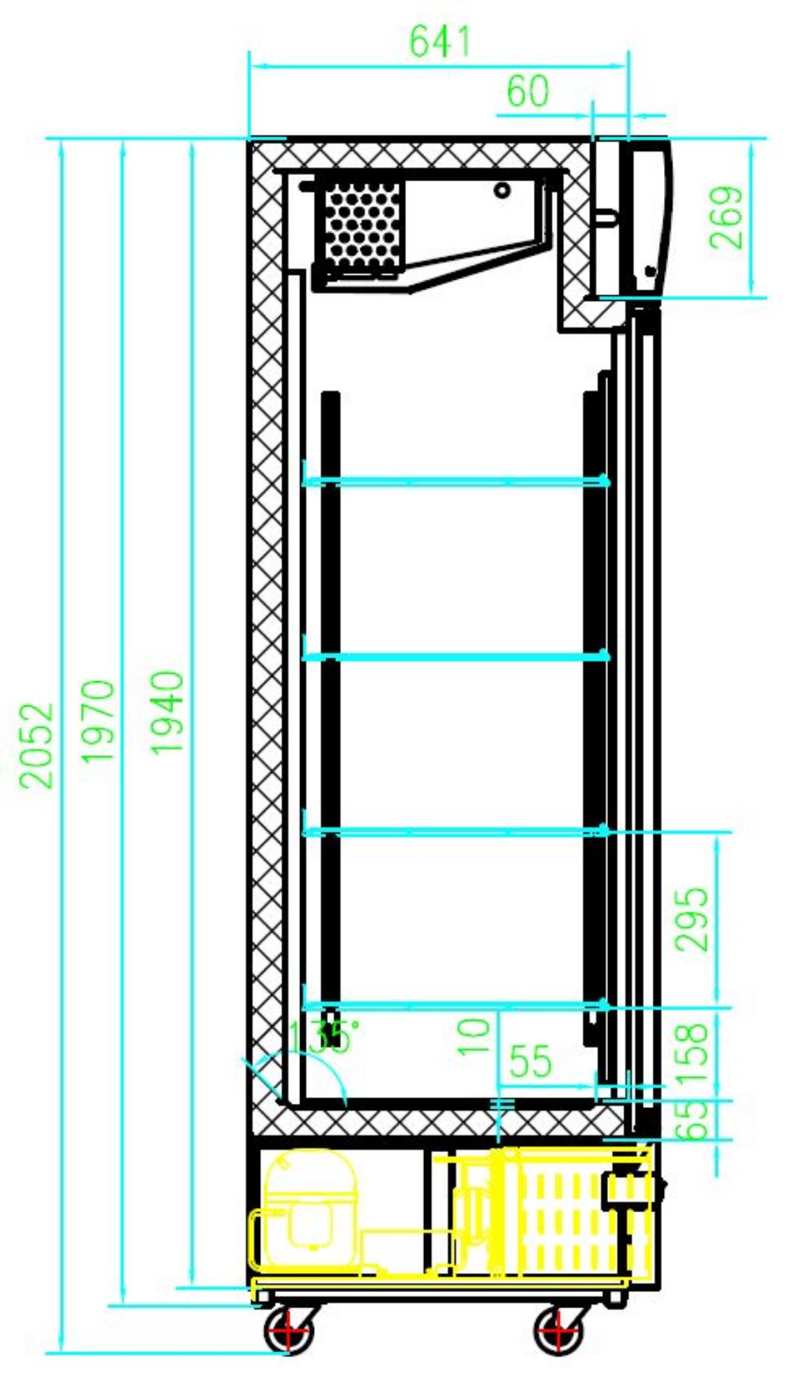 Picture of Combisteel Double Door Display Fridge 1079 Litre