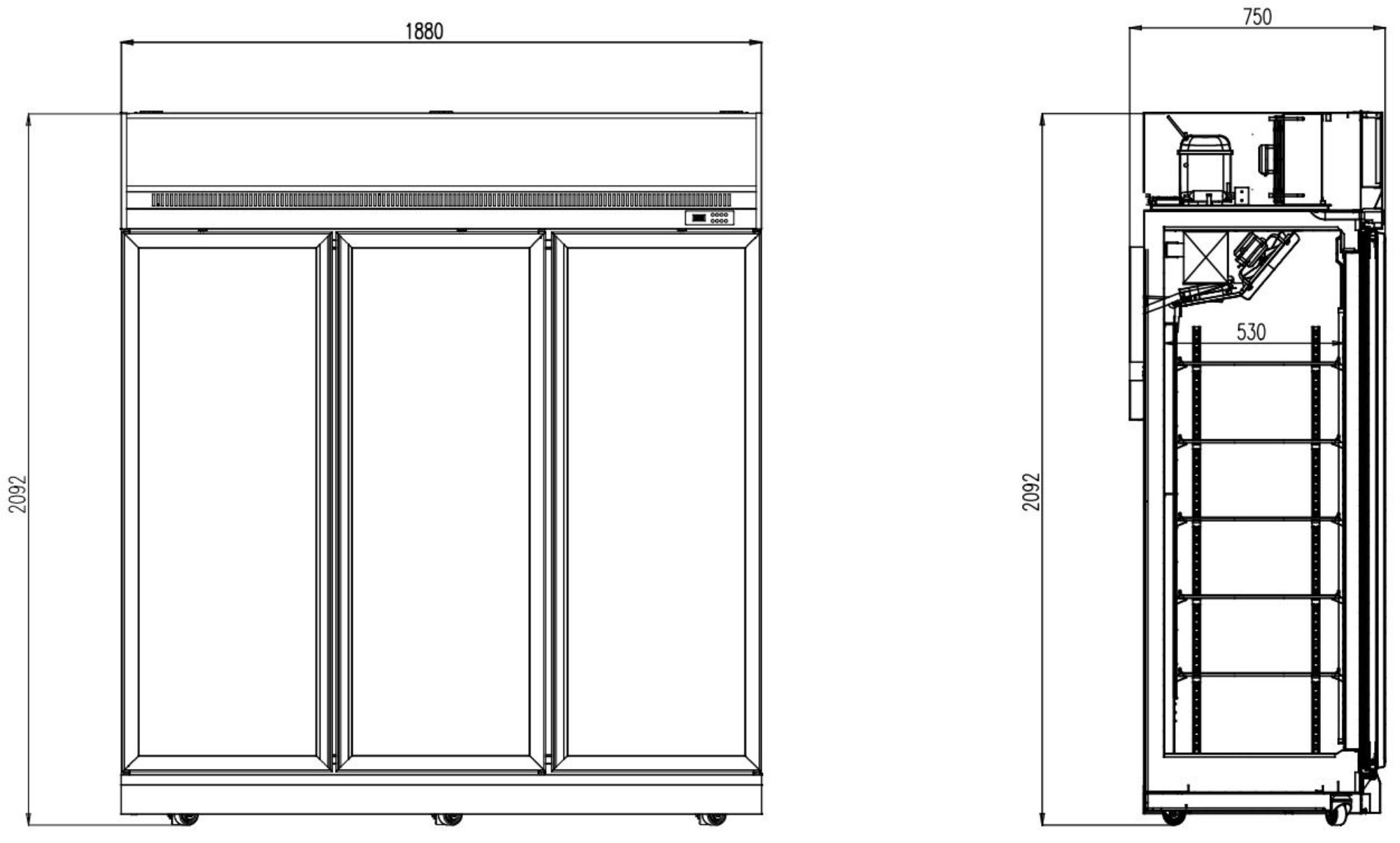 Picture of CombiSteel Glass Door Freezer INS-1530F
