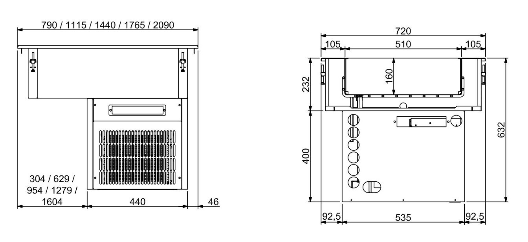 Picture of CombiSteel Drop-In Refrigerated Unit 2/1 - 160MM