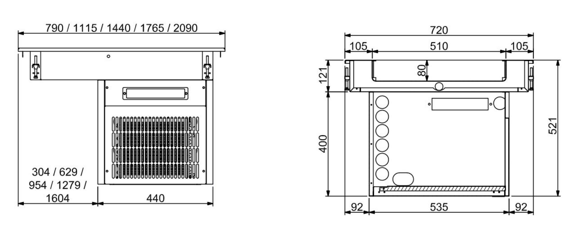 Picture of CombiSteel Drop-In Refrigerated Unit 5/1 - 80MM