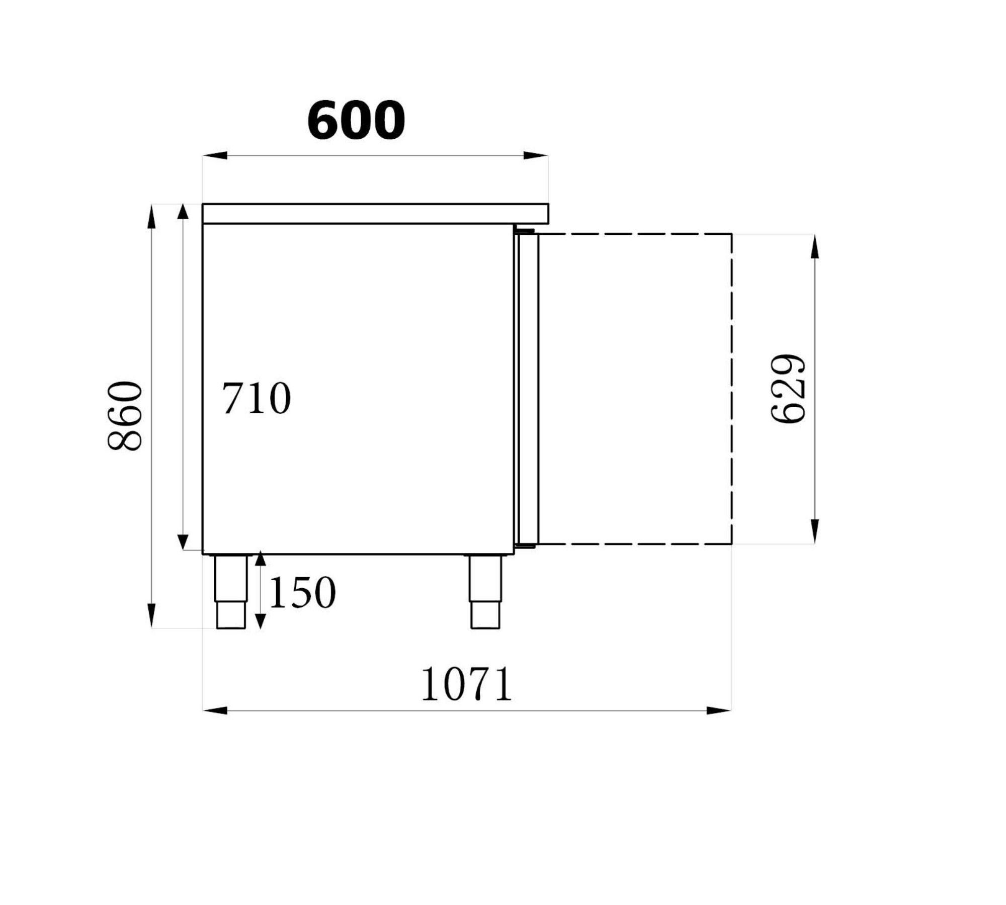Picture of CombiSteel Counter 600 Standard Line Refrigerator 2 Door Mono Block