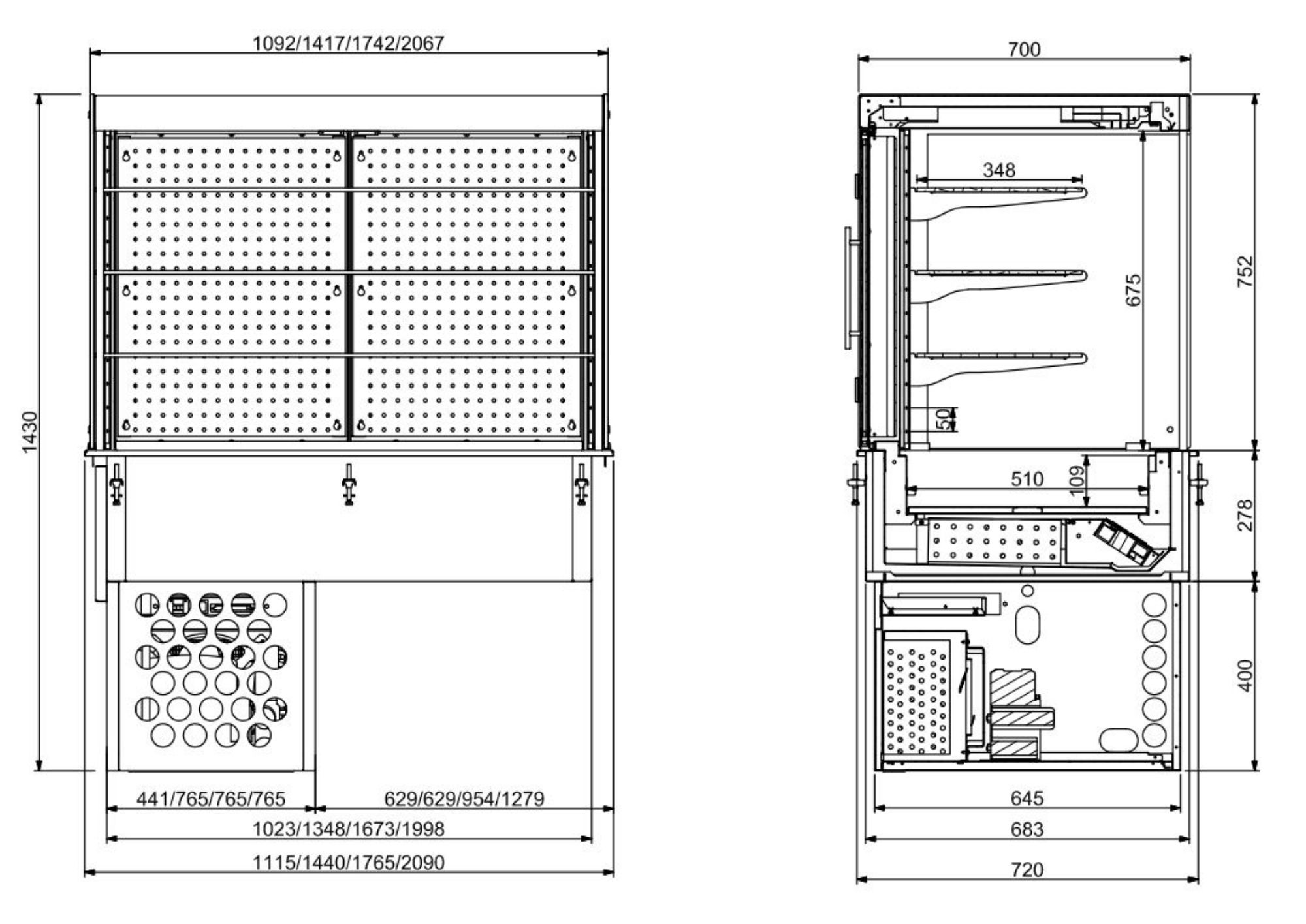 Picture of CombiSteel Drop-In Cubic Refrigerated Display - ROLL-UP 3/1