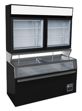 Picture of CombiSteel Wall Mounted Freezer Unit Black 2 Glass Door