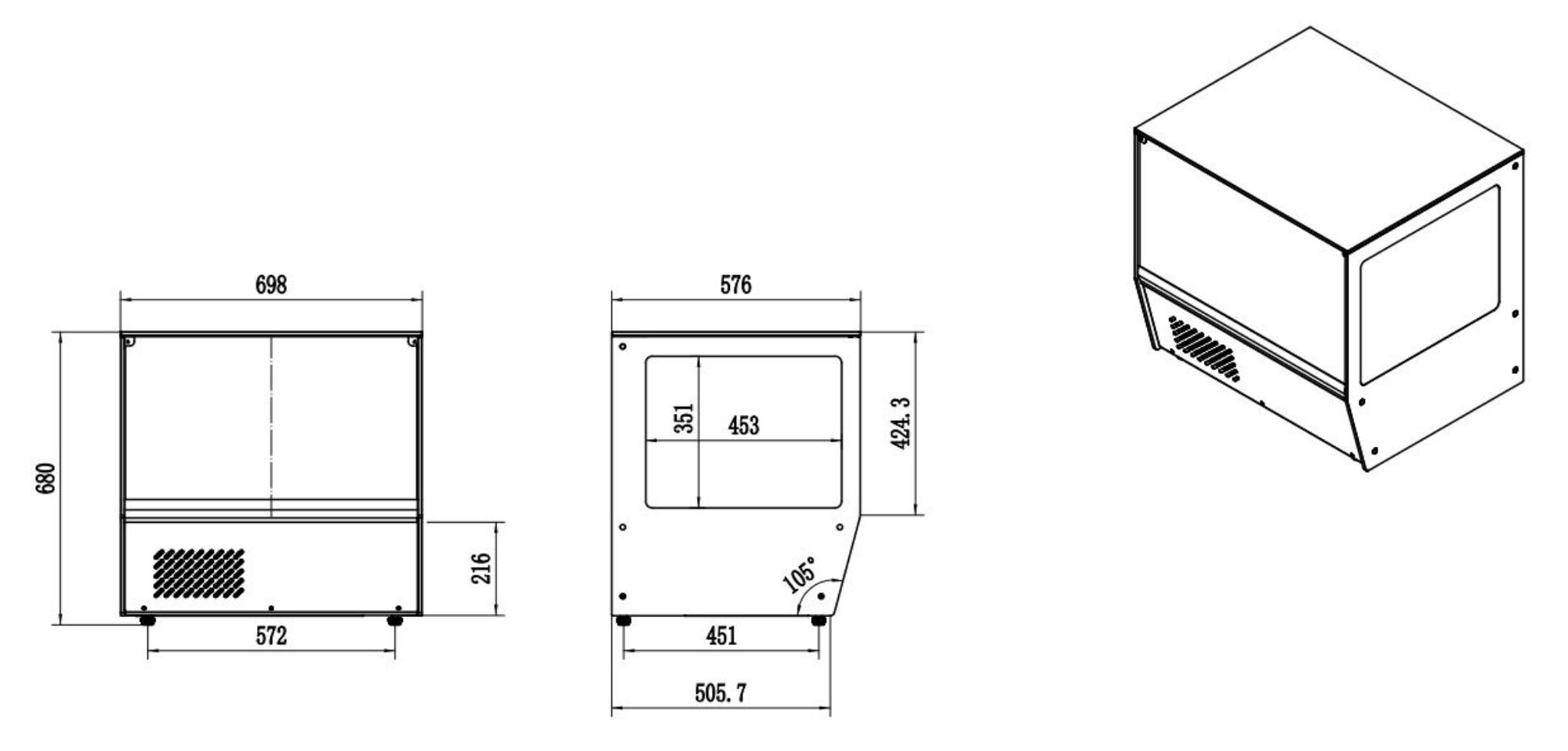 Picture of CombiSteel Cold Display Patisserie 125 Litre