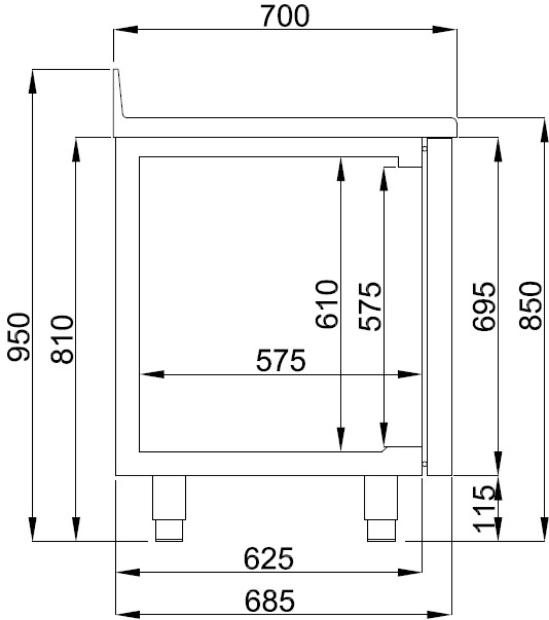 Picture of CombiSteel Counter 700 Refrigerator 4 Door Upstand Mono Block