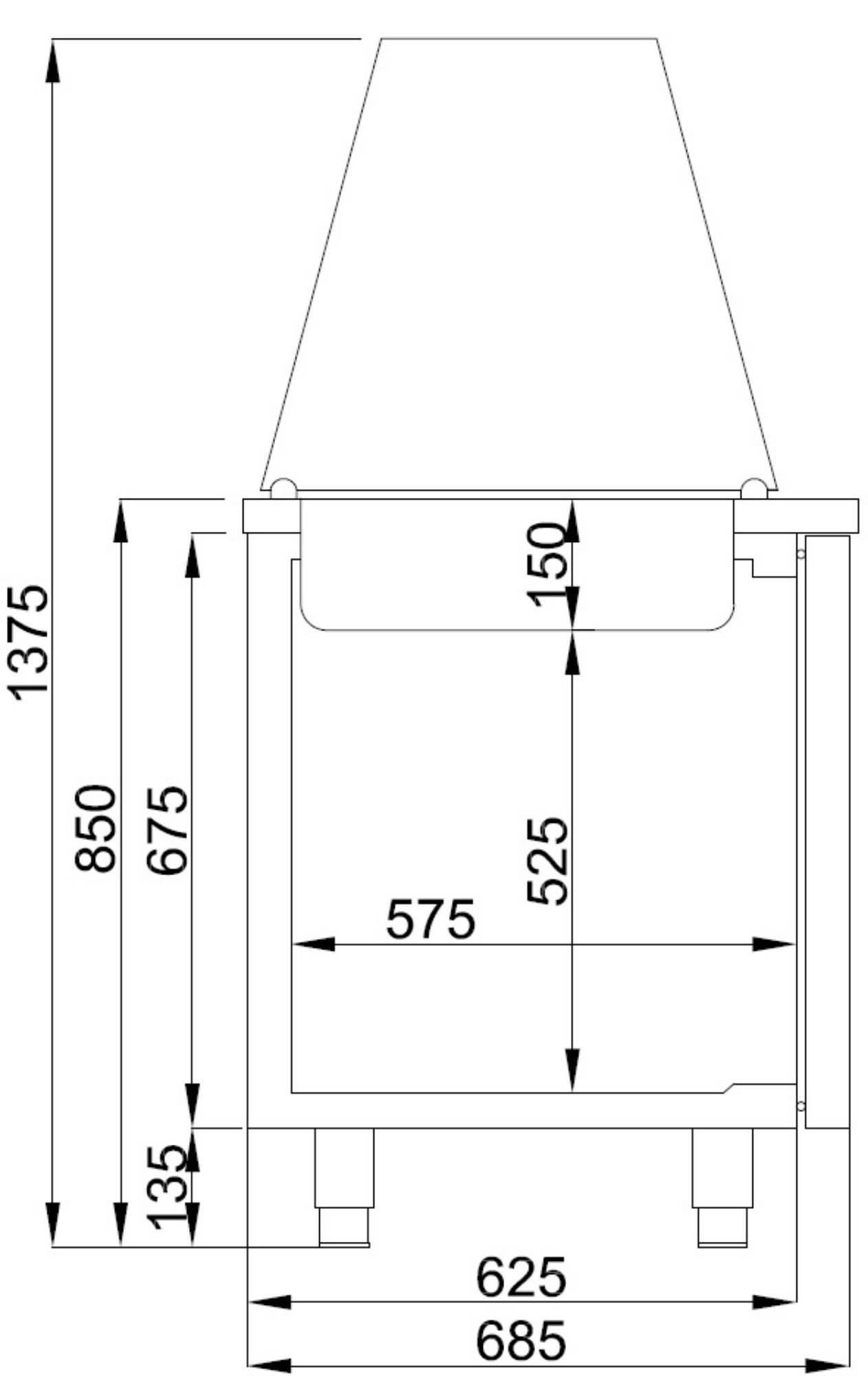 Picture of CombiSteel Saladette 2 Doors 3x1/3GN Containers