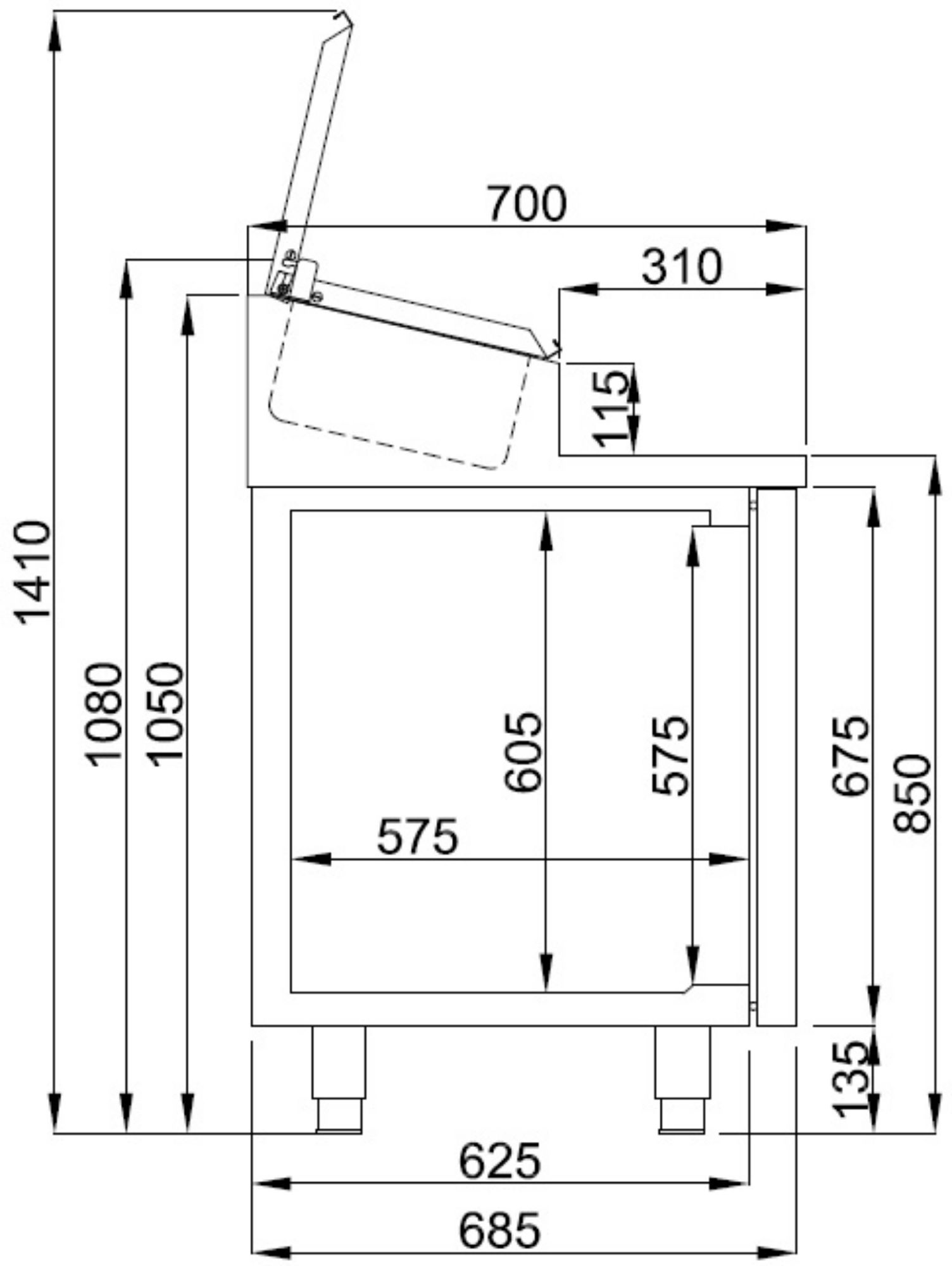 Picture of CombiSteel Saladette 2 Doors 7x1/3GN Containers