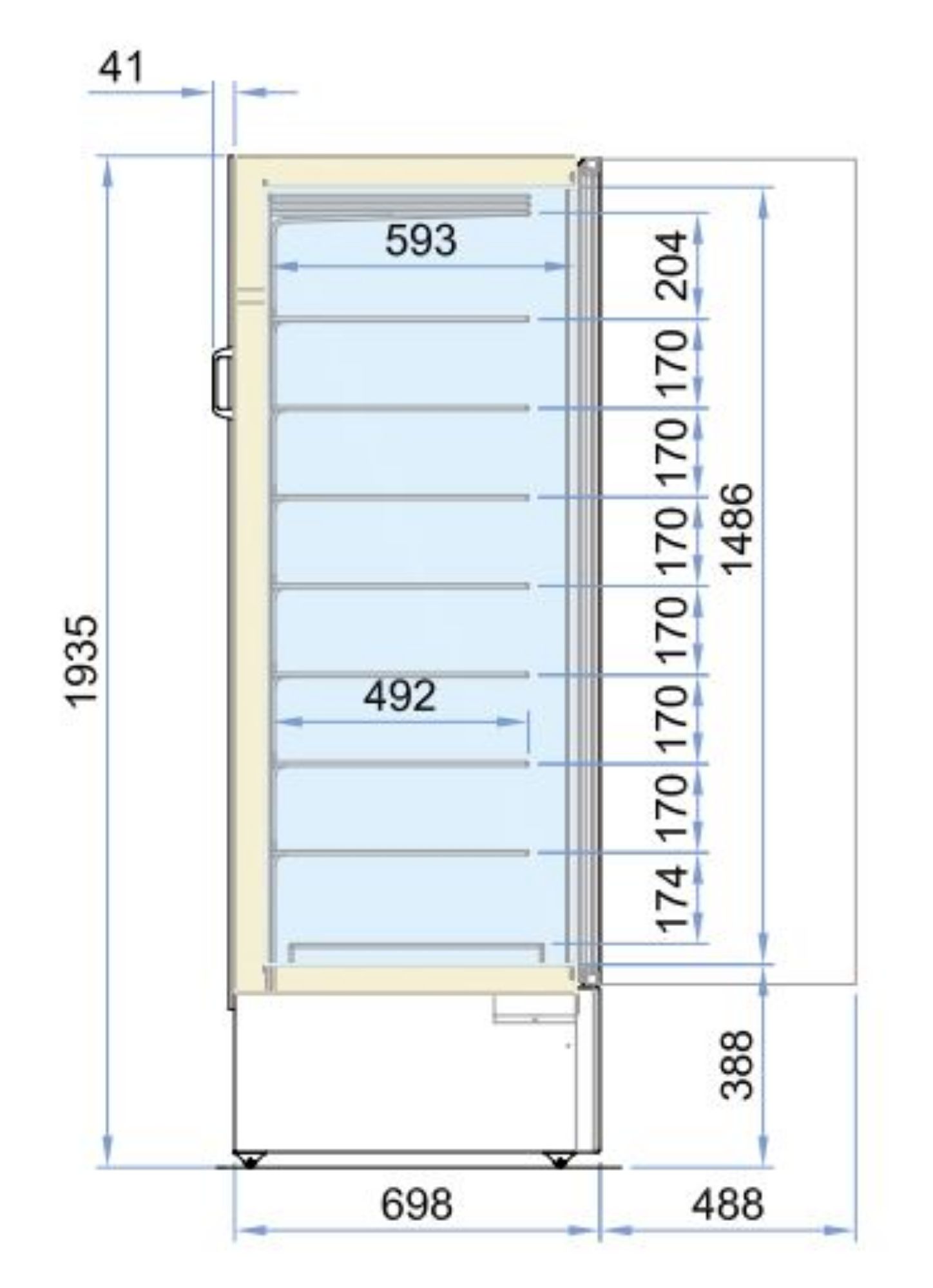 Picture of CombiSteel Stainless Steel Glass Door Freezer Static 353 Litre