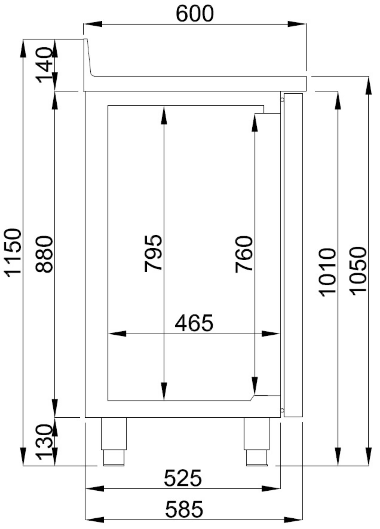 Picture of CombiSteel Counter 600 Refrigerated Counter 2 Doors with Coffee Disposal Drawer