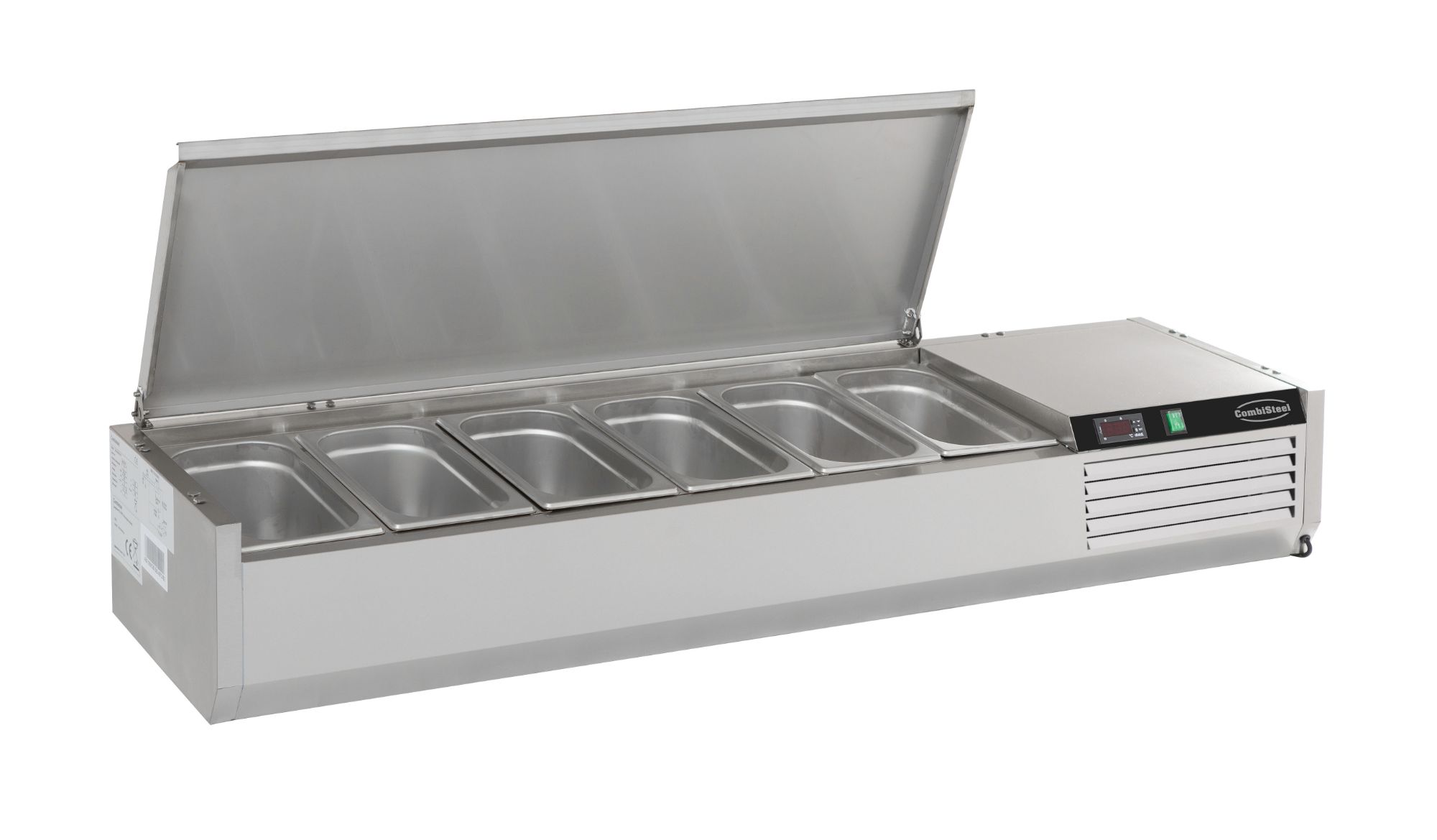 Picture of CombiSteel Refrigerated CounterTop Stainless Steel Lid 6 x 1/4 Bain-Marie