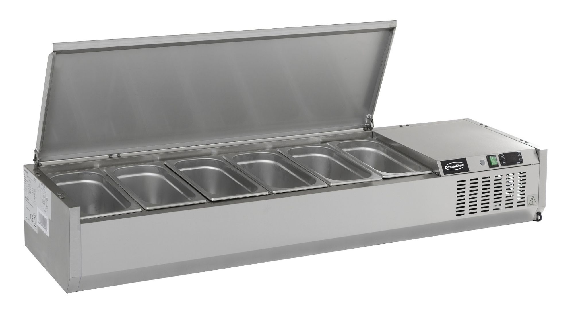 Picture of CombiSteel Refrigerated CounterTop Stainless Steel Lid 5 x 1/4 Bain-Marie