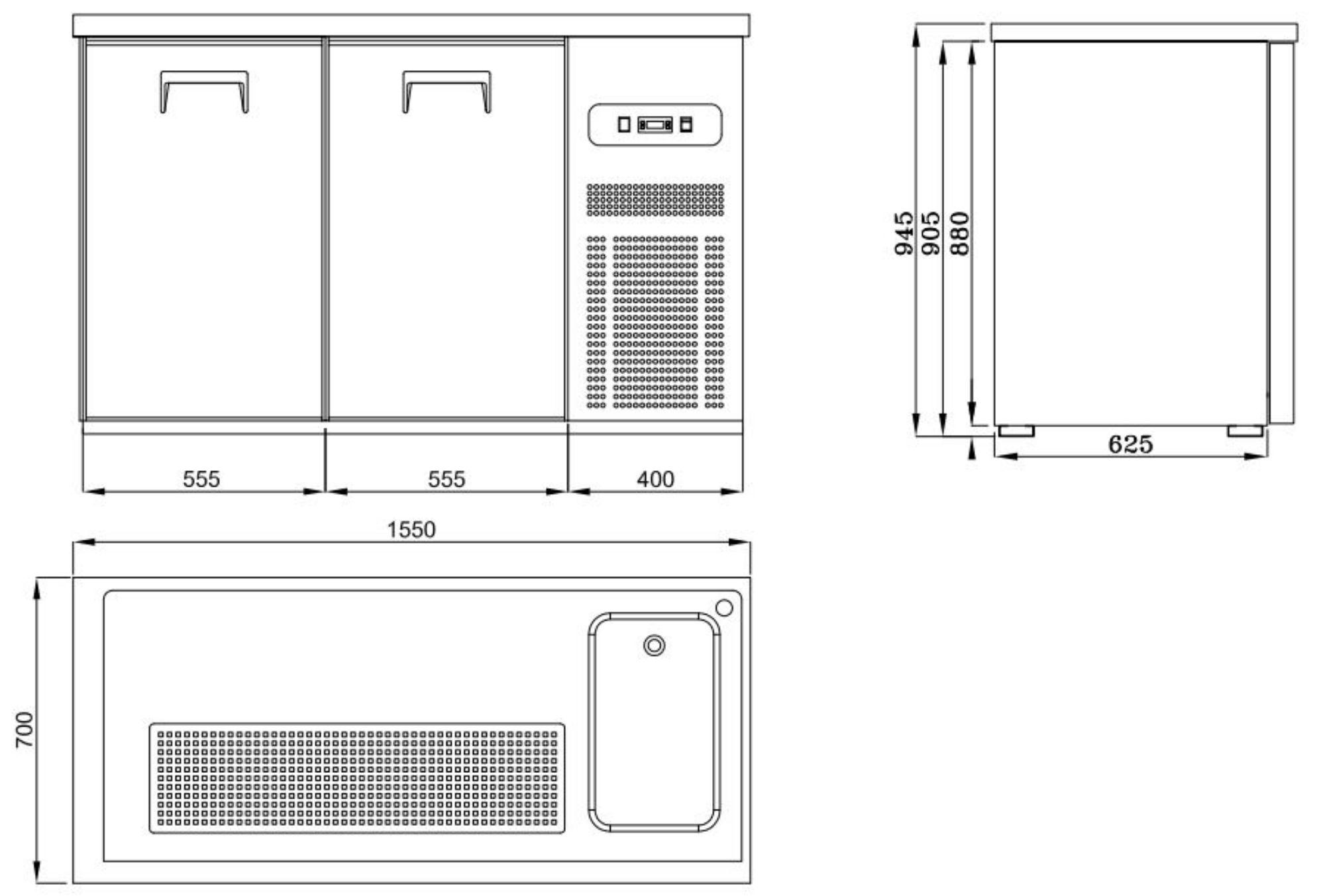 Picture of CombiSteel Beer Counter 2 Doors 1 Sink Right Motor