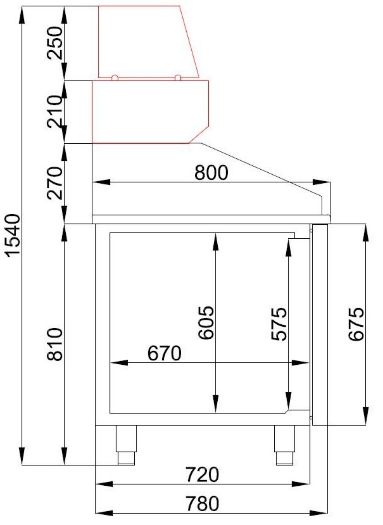 Picture of CombiSteel Pizza Preparation Counter 1 Door 5 Drawers