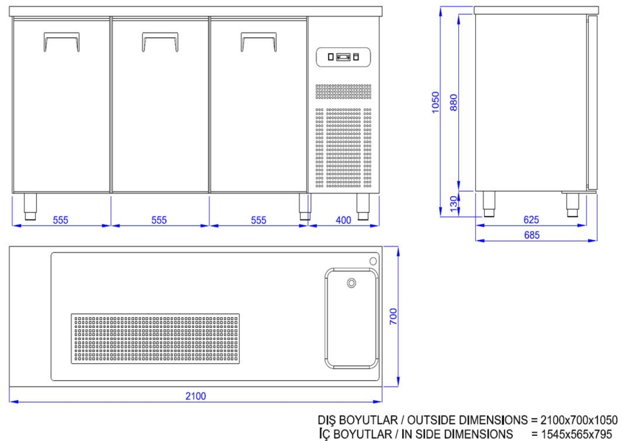Picture of CombiSteel Beer Counter 3 Doors 1 Sink Right Motor