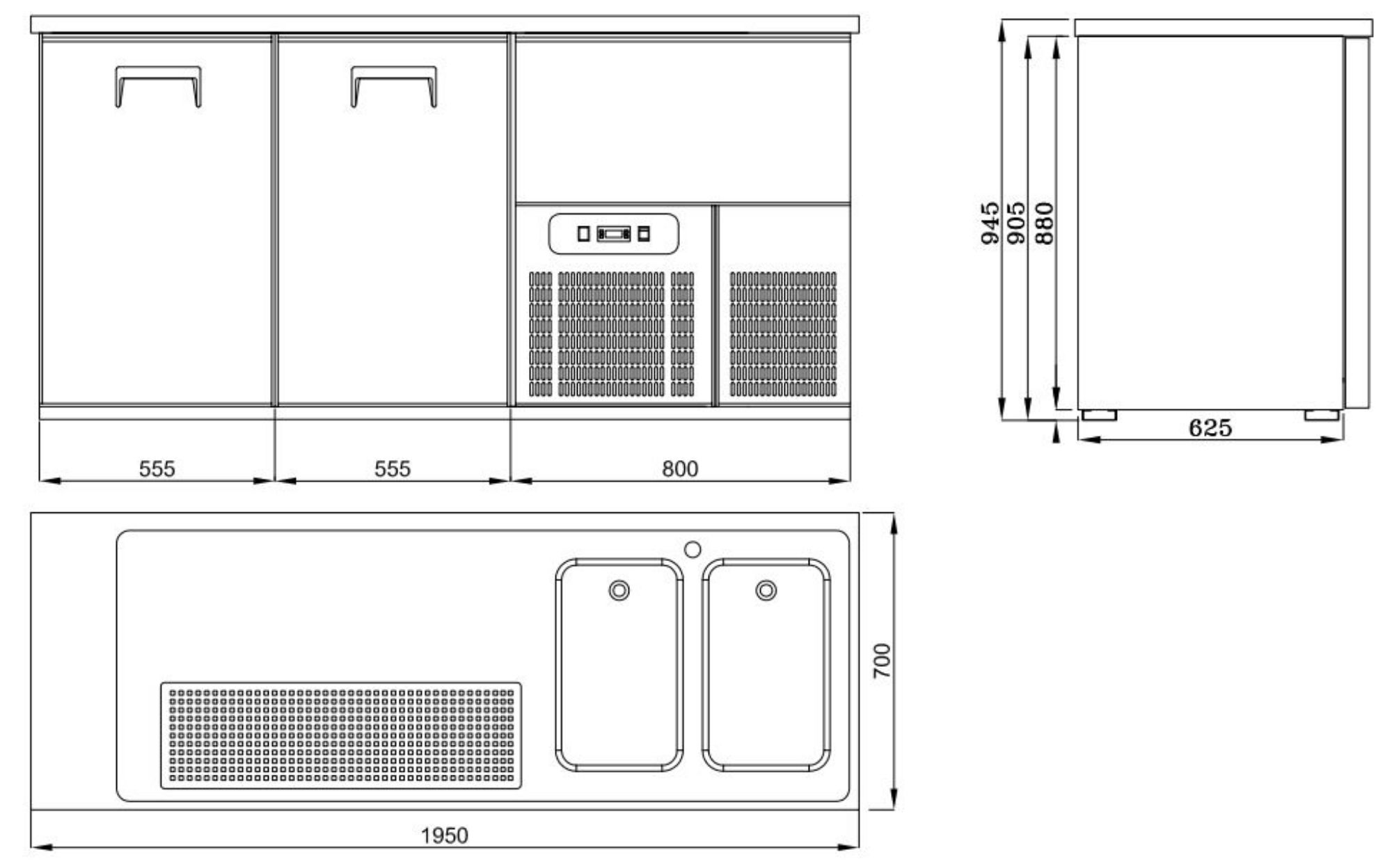 Picture of CombiSteel Beer Counter 2 Doors 2 Sinks Right Motor