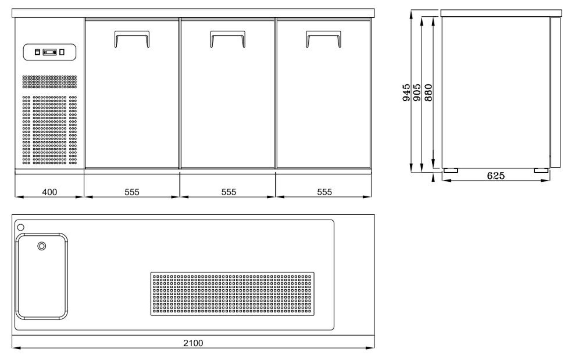Picture of CombiSteel Beer Counter 3 Doors 1 Sink Left Motor