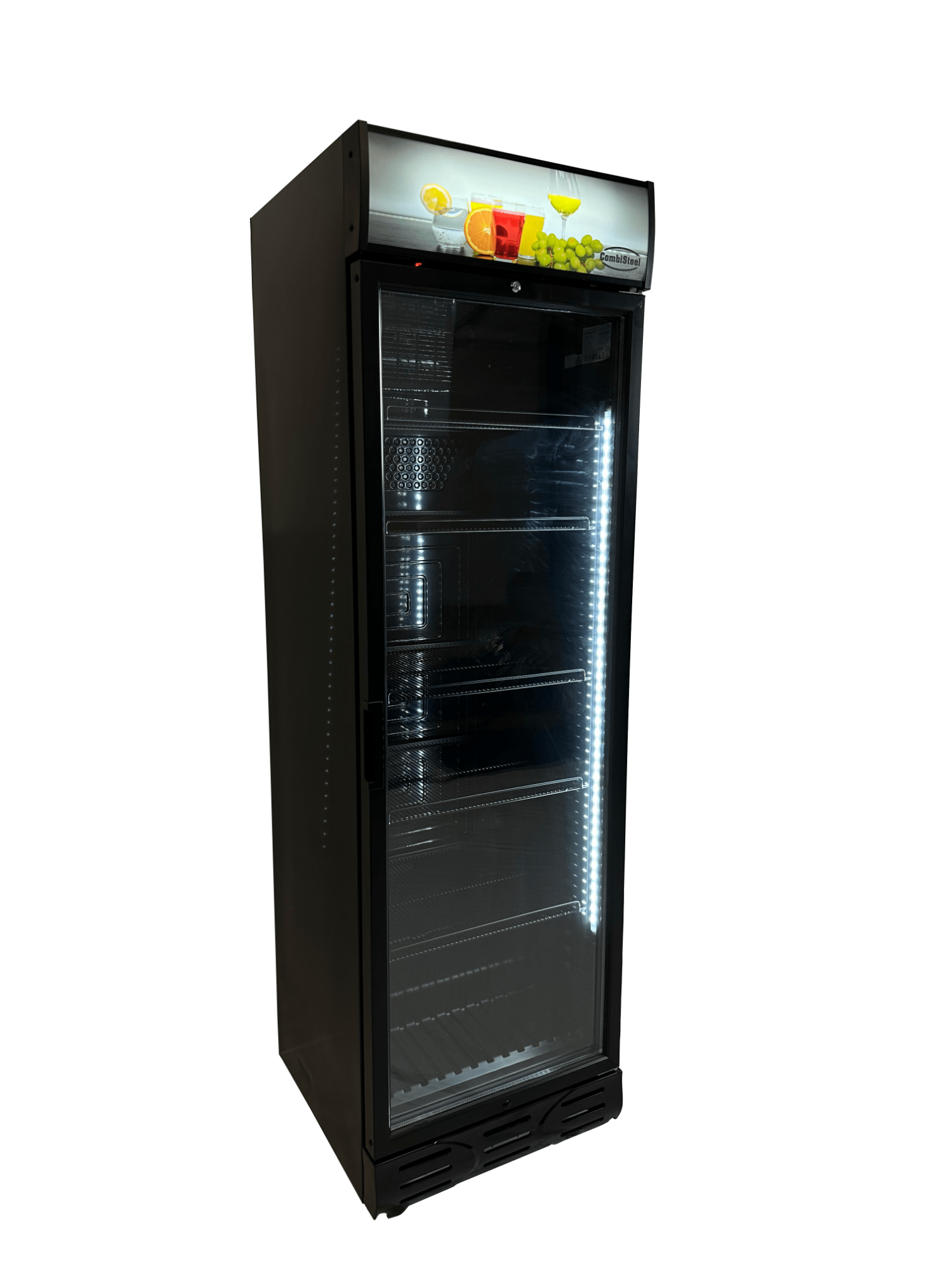 Picture of CombiSteel Refrigerator 1 Glass Door Black 382L