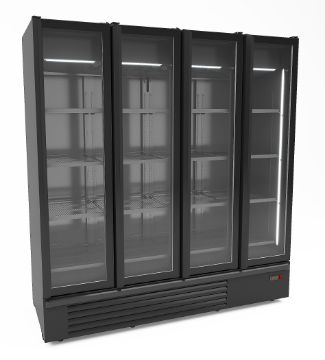 Picture of CombiSteel Refrigertor 4 Glass Doors Black 1850L