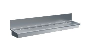 Picture of CombiSteel Stainless Steel Wash Basin 1 Tap 2400Mm Drain Plug And Splash Shield Included