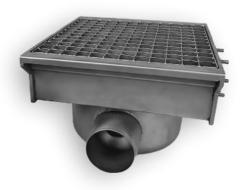 Picture of CombiSteel Stainless Steel Drain 300x265 with 2 Exits for Slotted Chanel