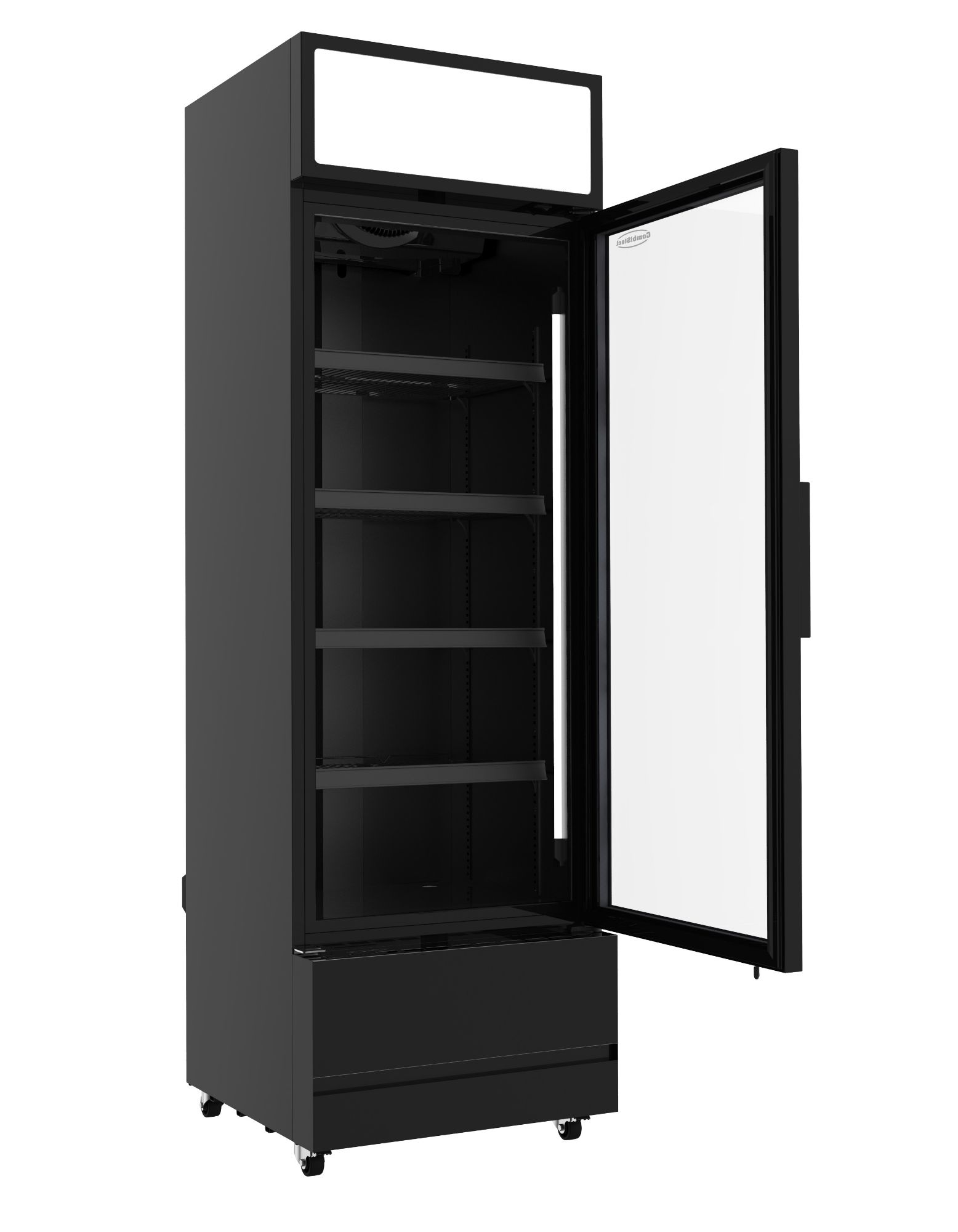 Picture of CombiSteel Black Single Glass Door Refrigerator 360Litre