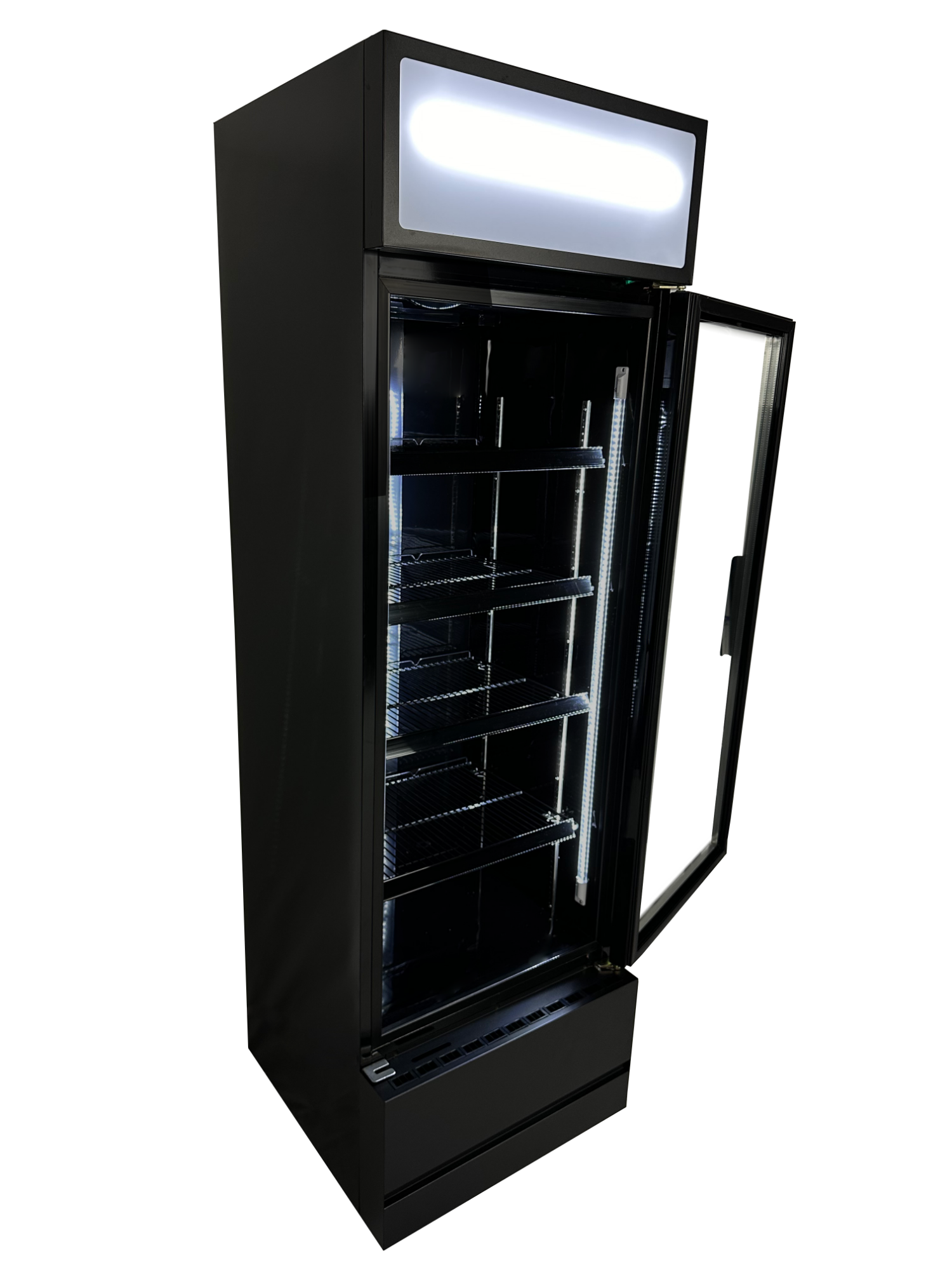 Picture of CombiSteel Black Single Glass Door Refrigerator 360Litre