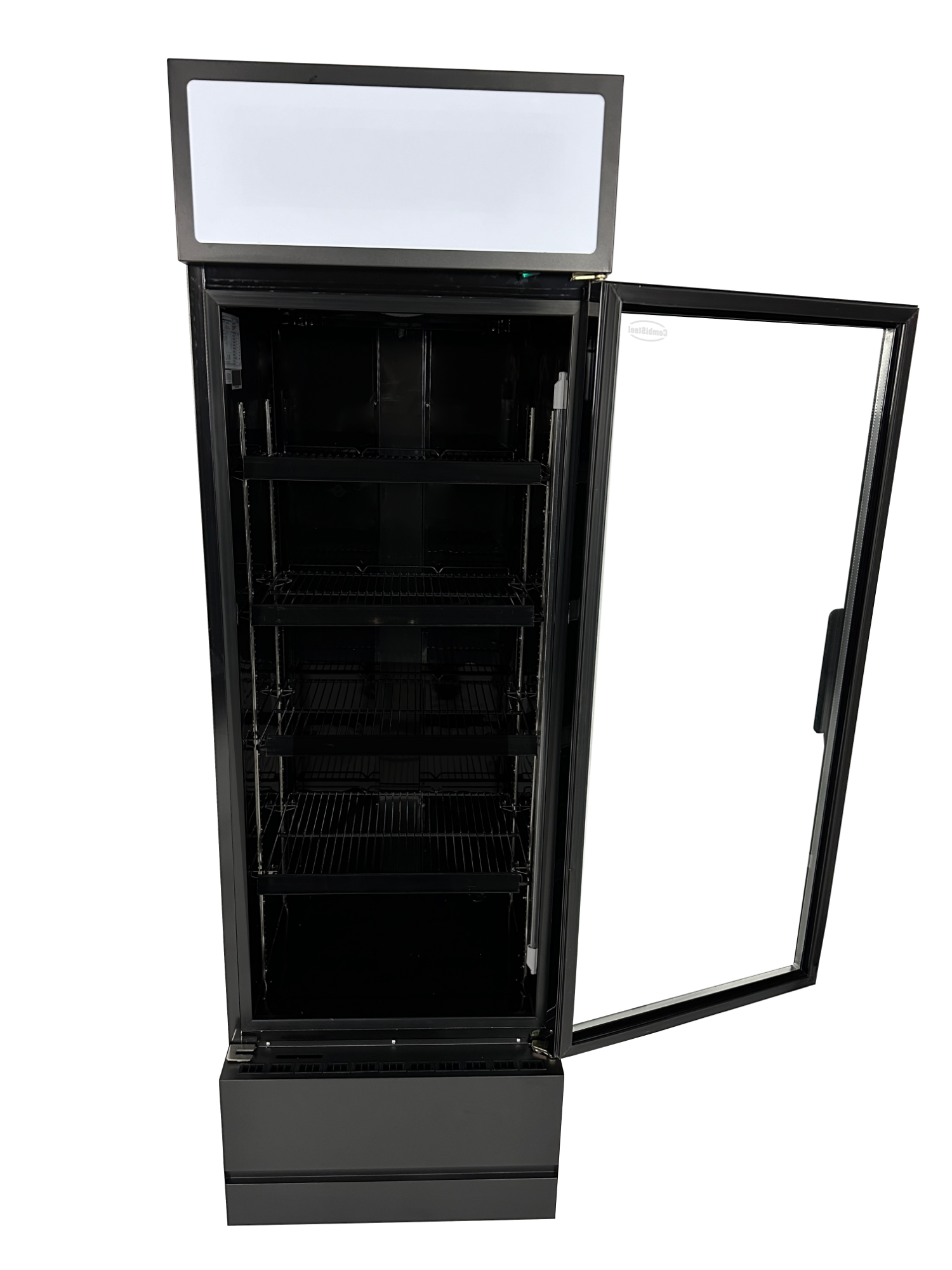 Picture of CombiSteel Black Single Glass Door Refrigerator 360Litre