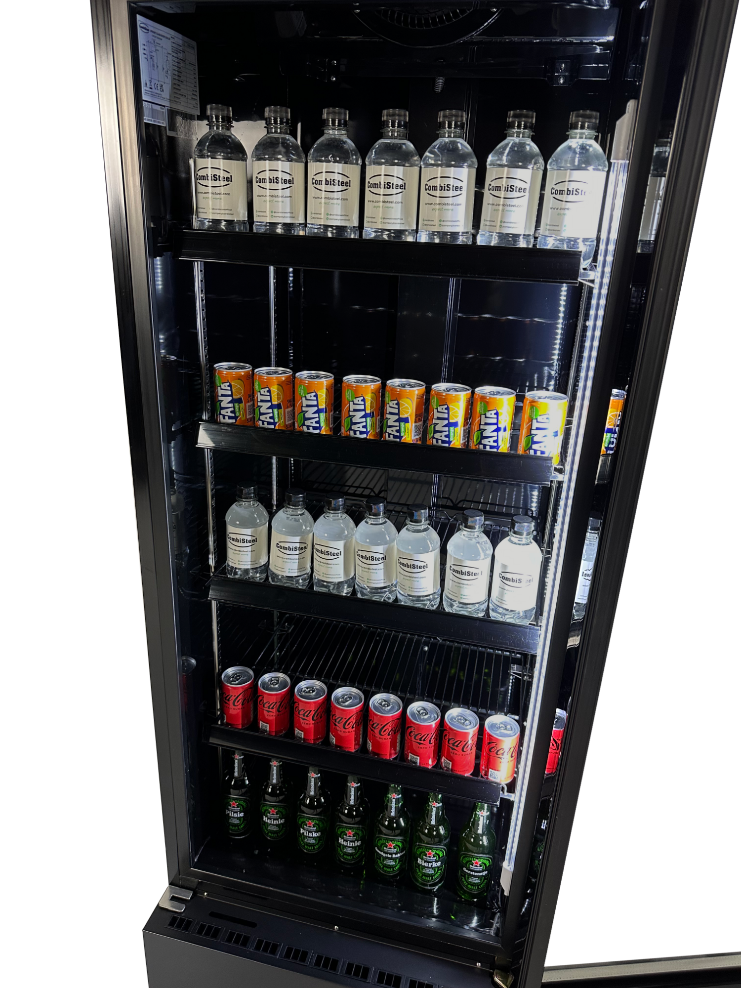 Picture of CombiSteel Black Single Glass Door Refrigerator 360Litre