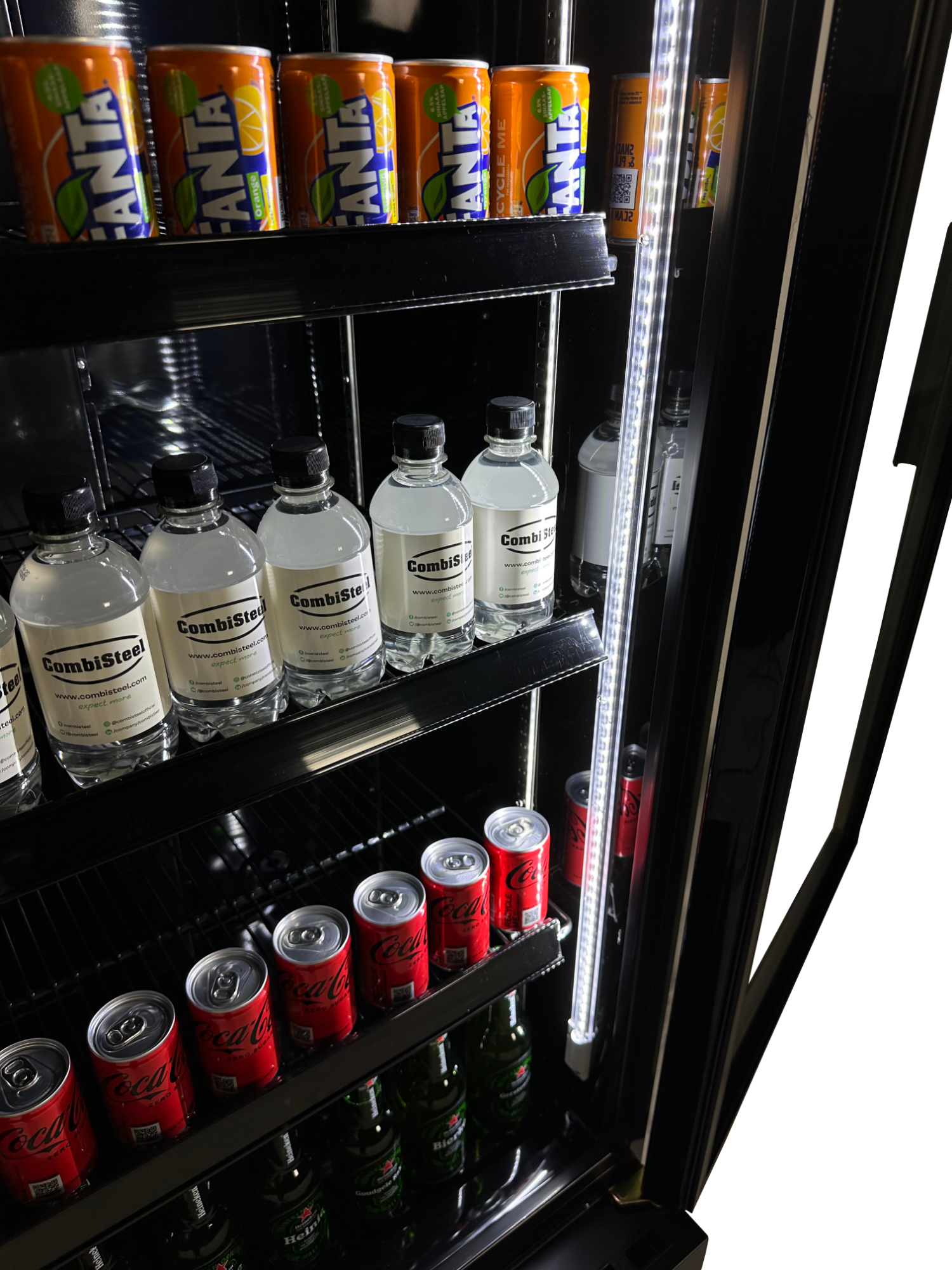 Picture of CombiSteel Black Single Glass Door Refrigerator 360Litre