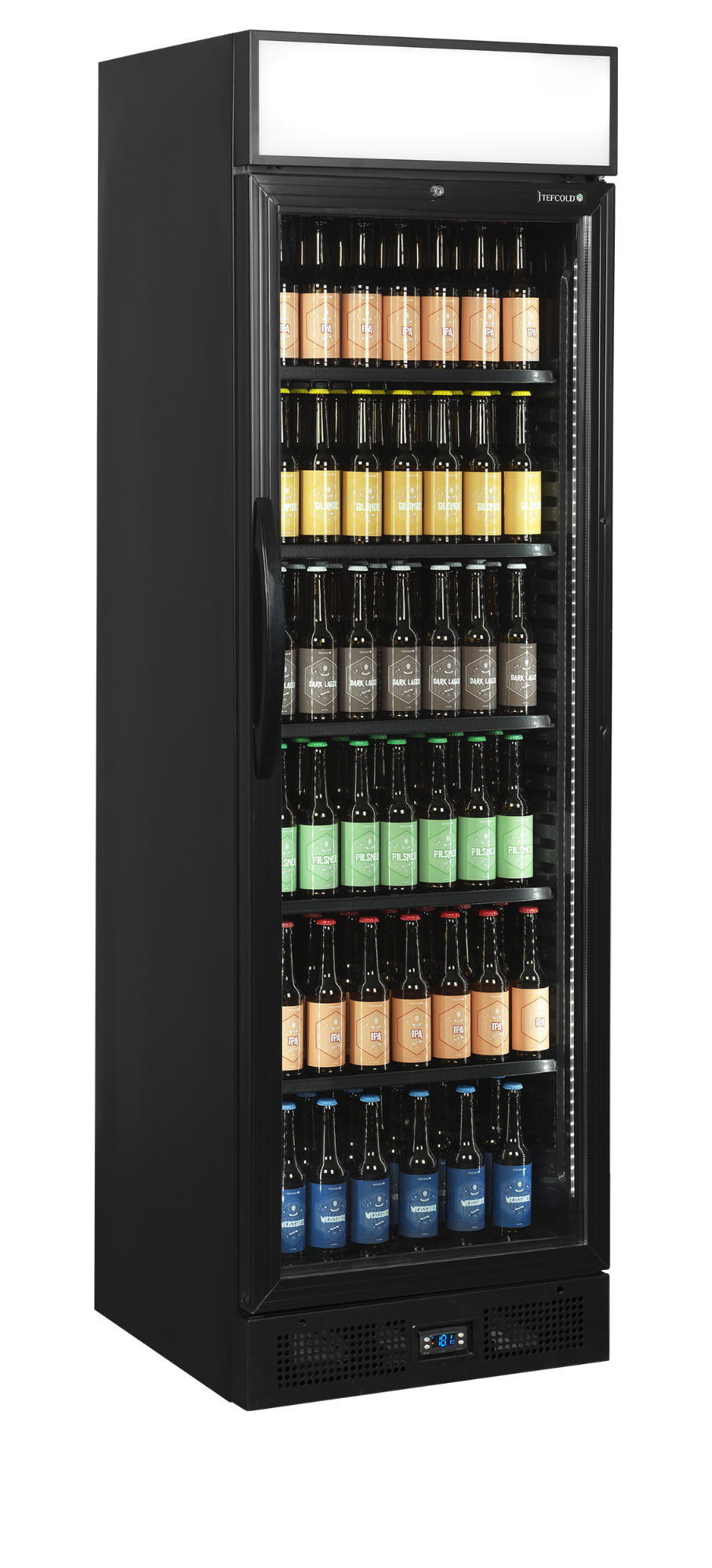 Picture of Tefcold CEV435CP BLACK Glass Door Merchandiser