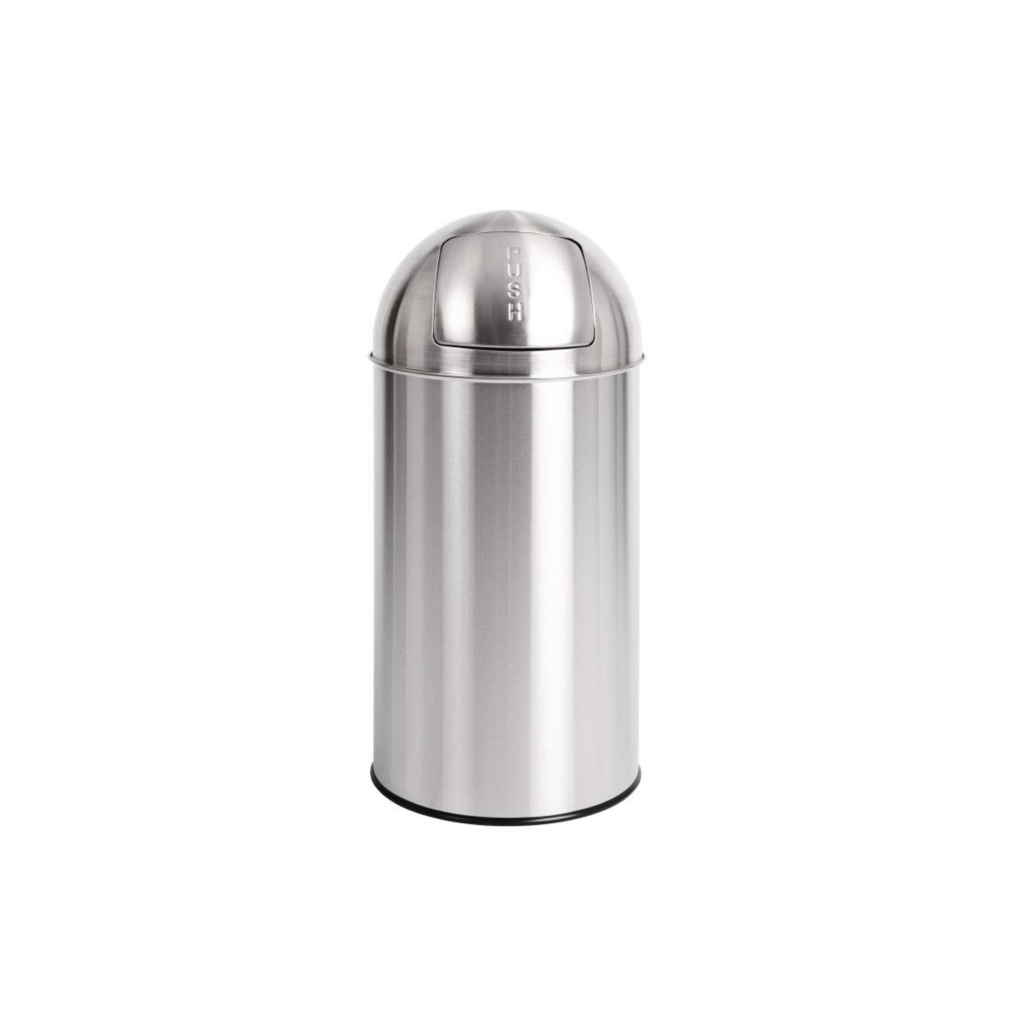 Picture of Bolero Stainless Steel Push Top Bullet Bin Silver 40Ltr