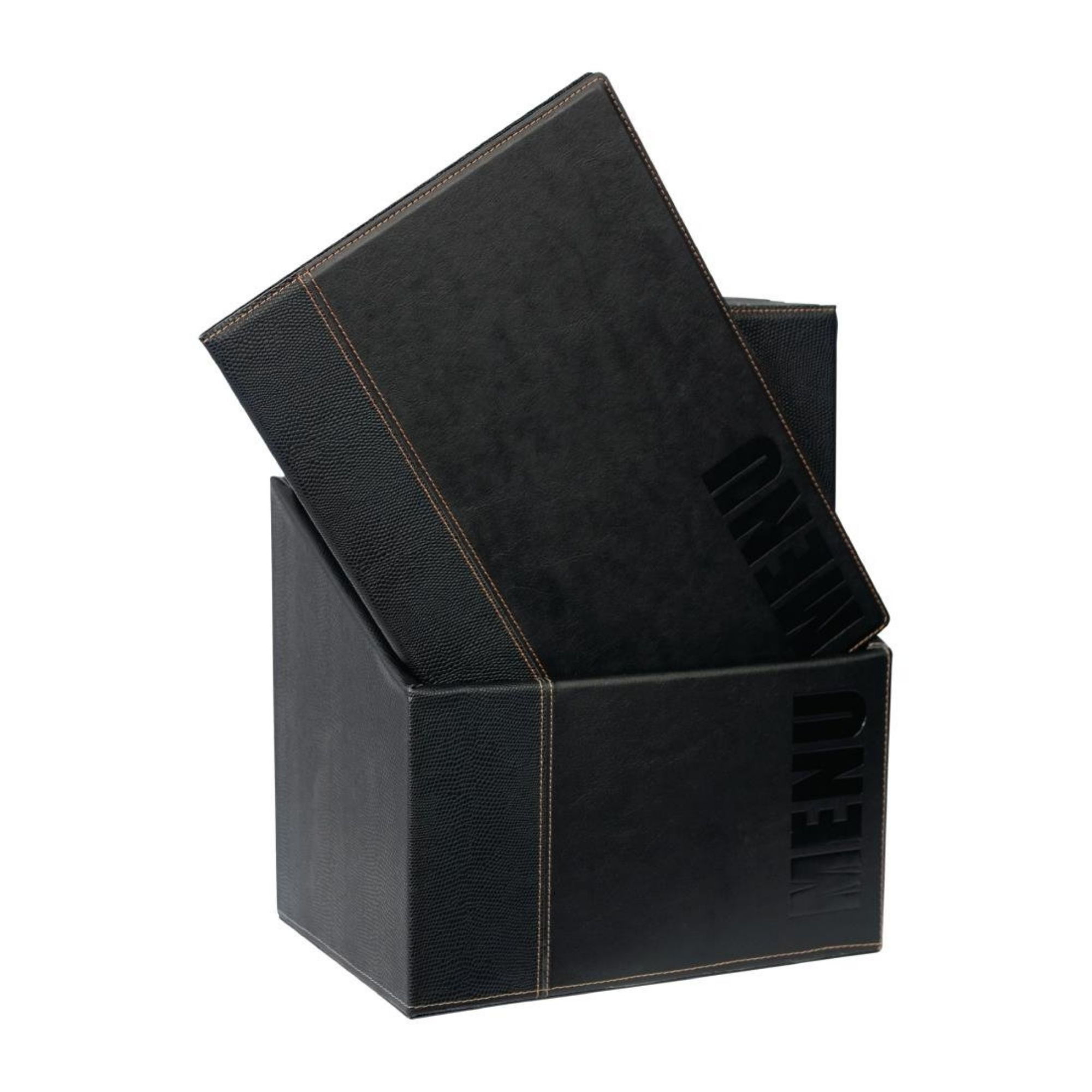Picture of Securit Contemporary Menu Covers and Storage Box A4 Black (Pack of 20)