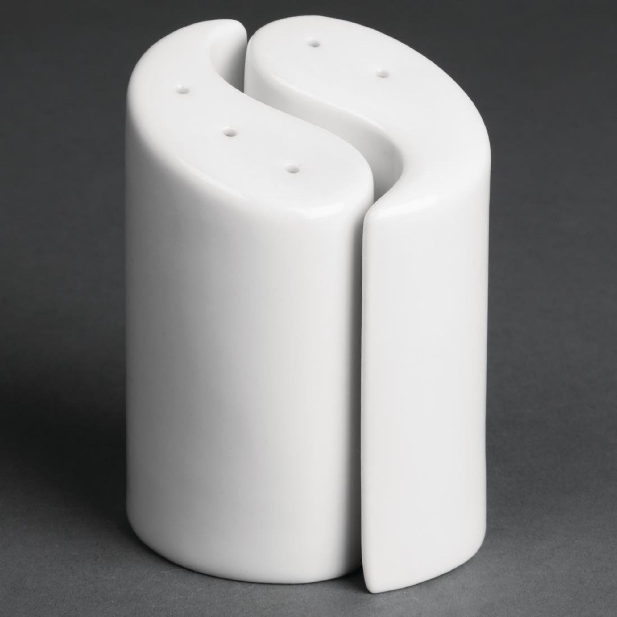 Picture of Olympia Whiteware Yin Yang Salt and Pepper Sets 95mm (Pack of 12)
