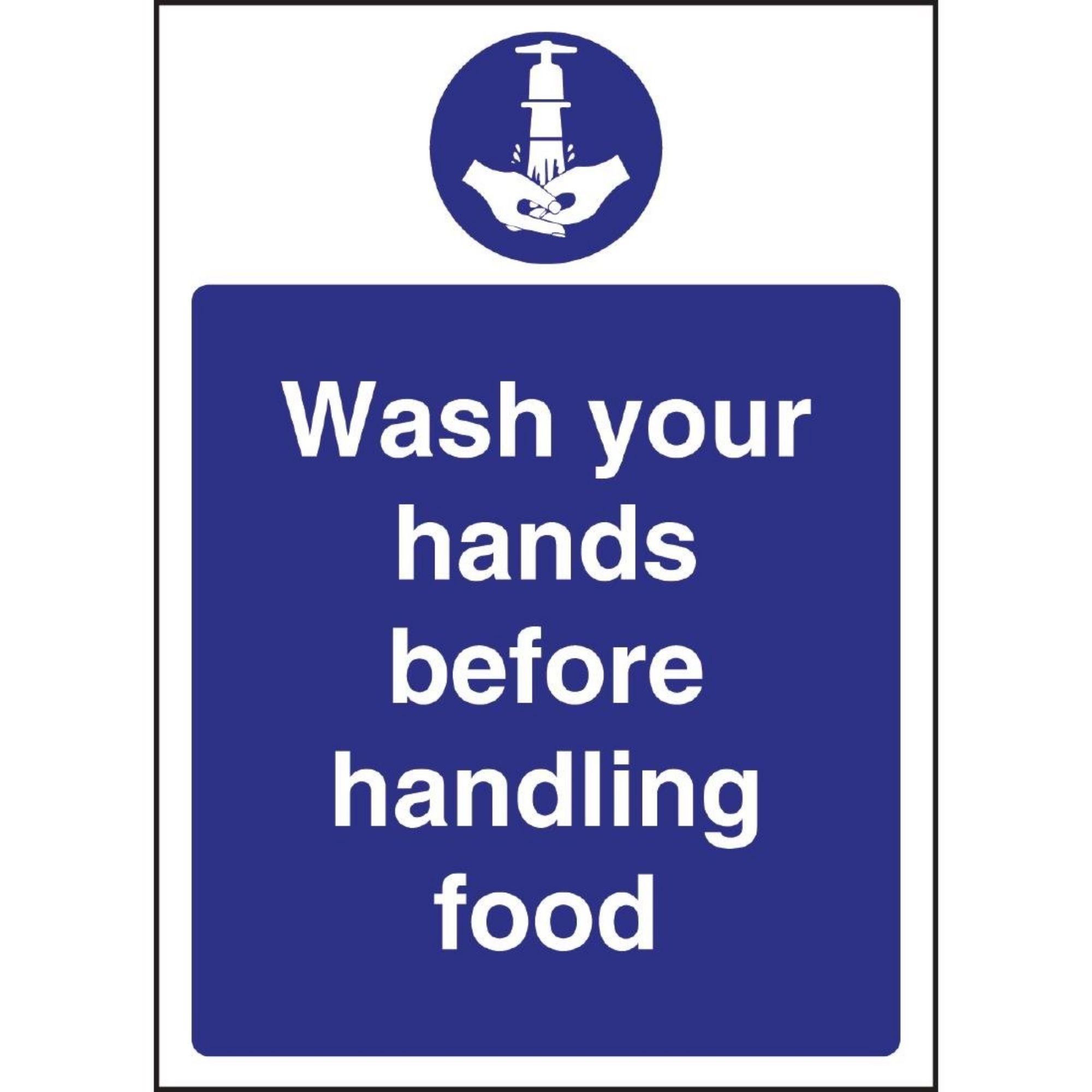Picture of Vogue Wash hands Before Handling Food Sign