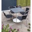 Picture of Bolero Aluminium and Black Wicker Chairs Black (Pack of 4)