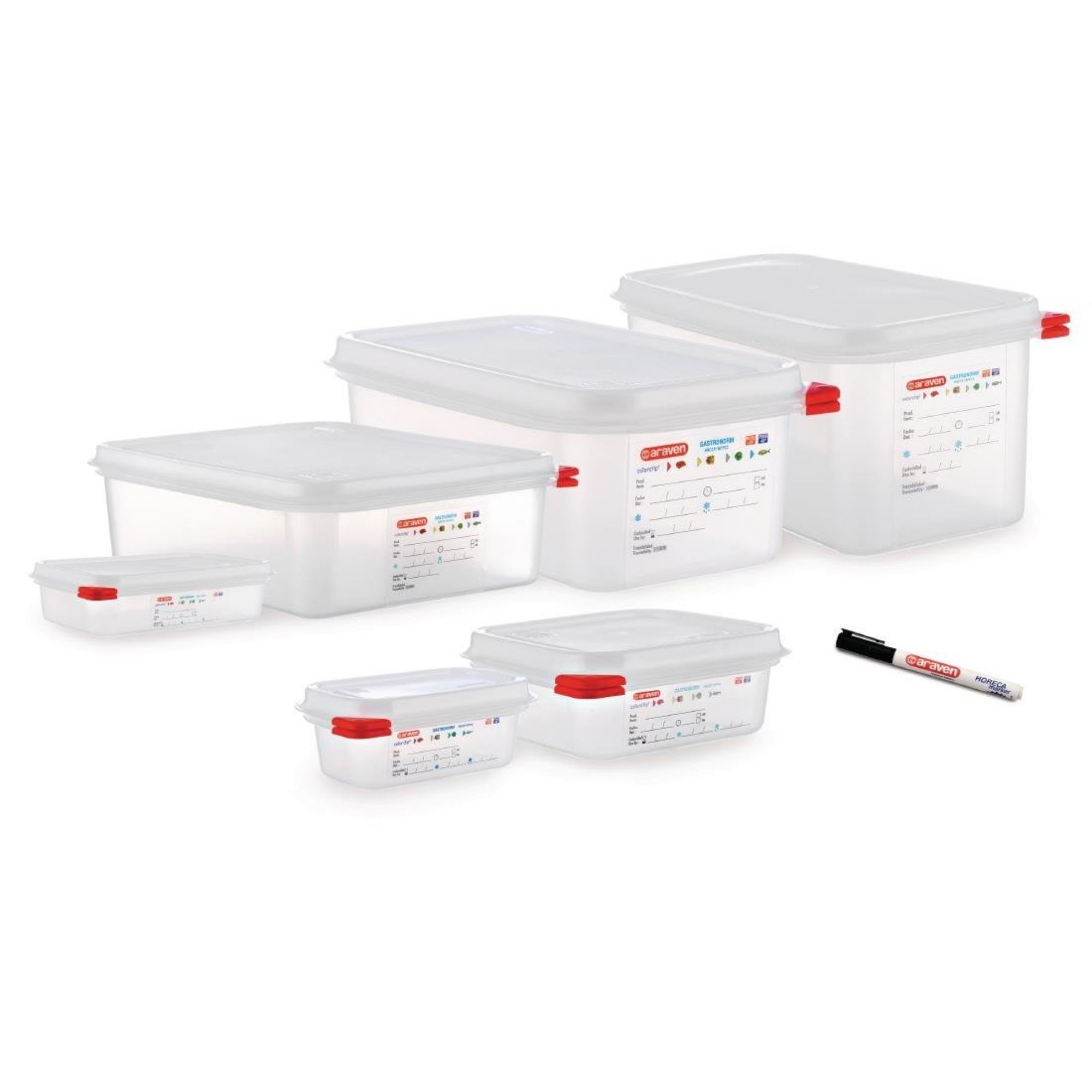 Picture of Araven Polypropylene 1/3 Gastronorm Food Container 6Ltr (Pack of 4)