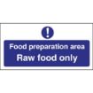Picture of Vogue Food Preparation Area Raw Food Only Sign