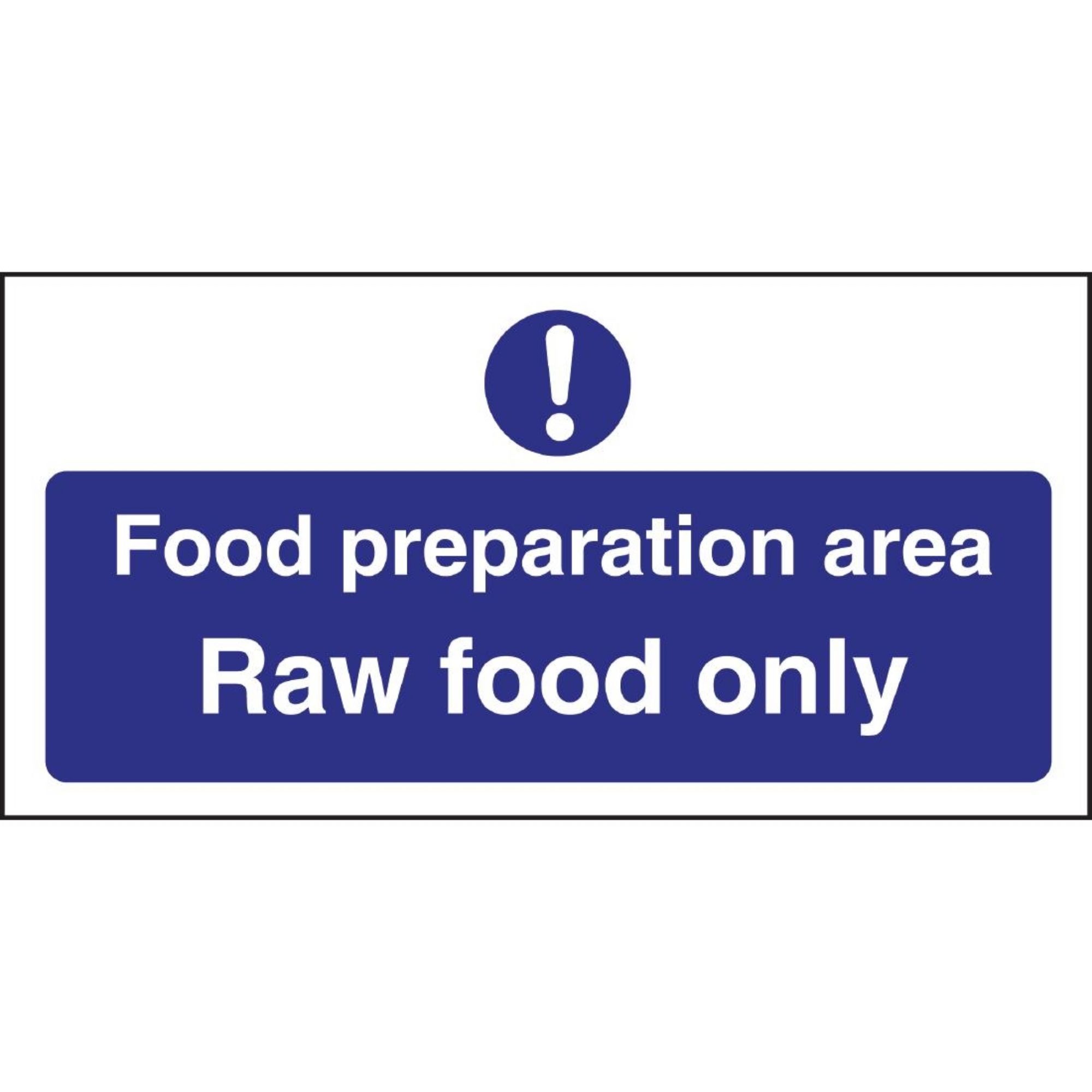 Picture of Vogue Food Preparation Area Raw Food Only Sign