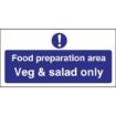 Picture of Vogue Food Preparation Area Veg And Salad Only Sign