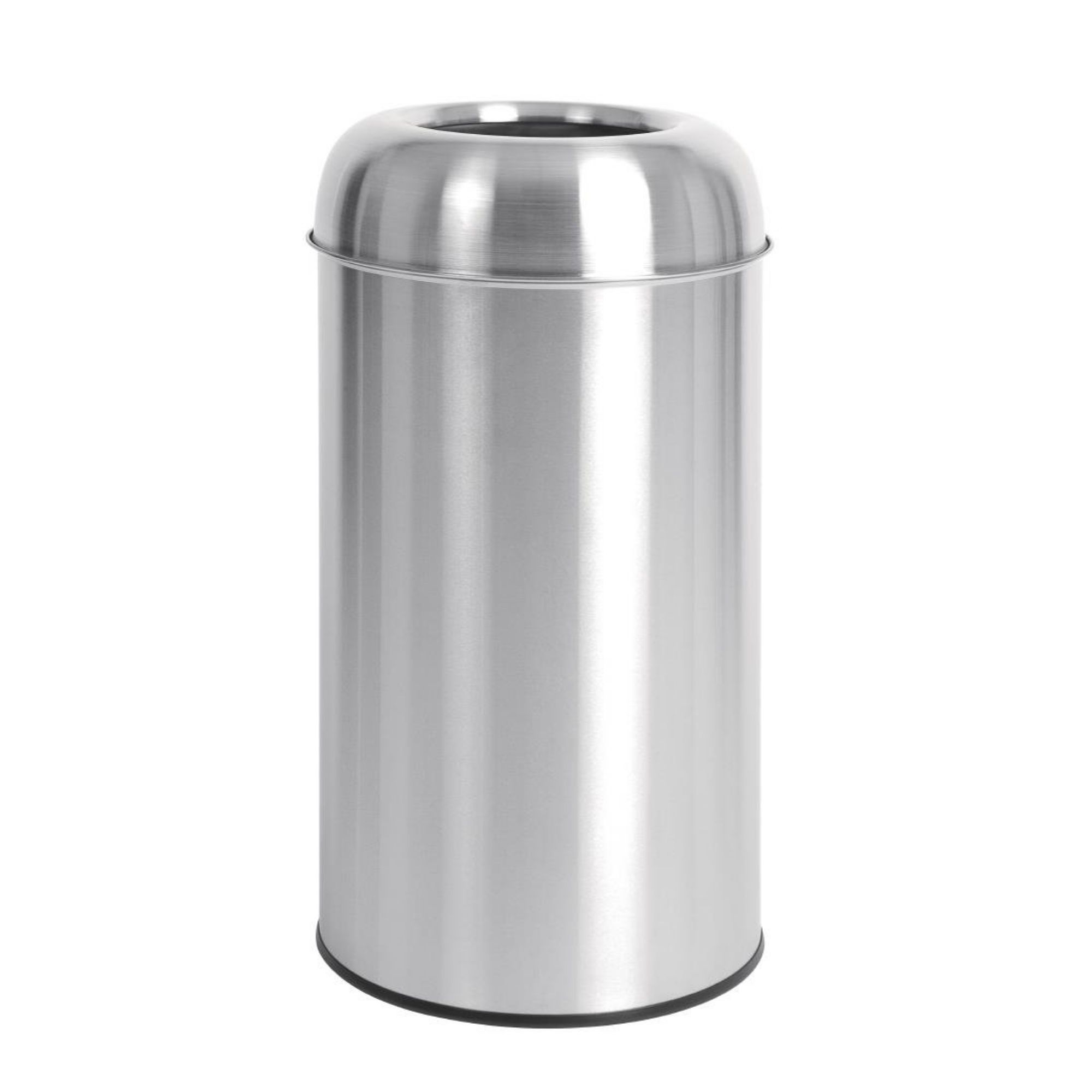 Picture of Bolero Stainless Steel Open Lid Bullet Bin Silver 40Ltr