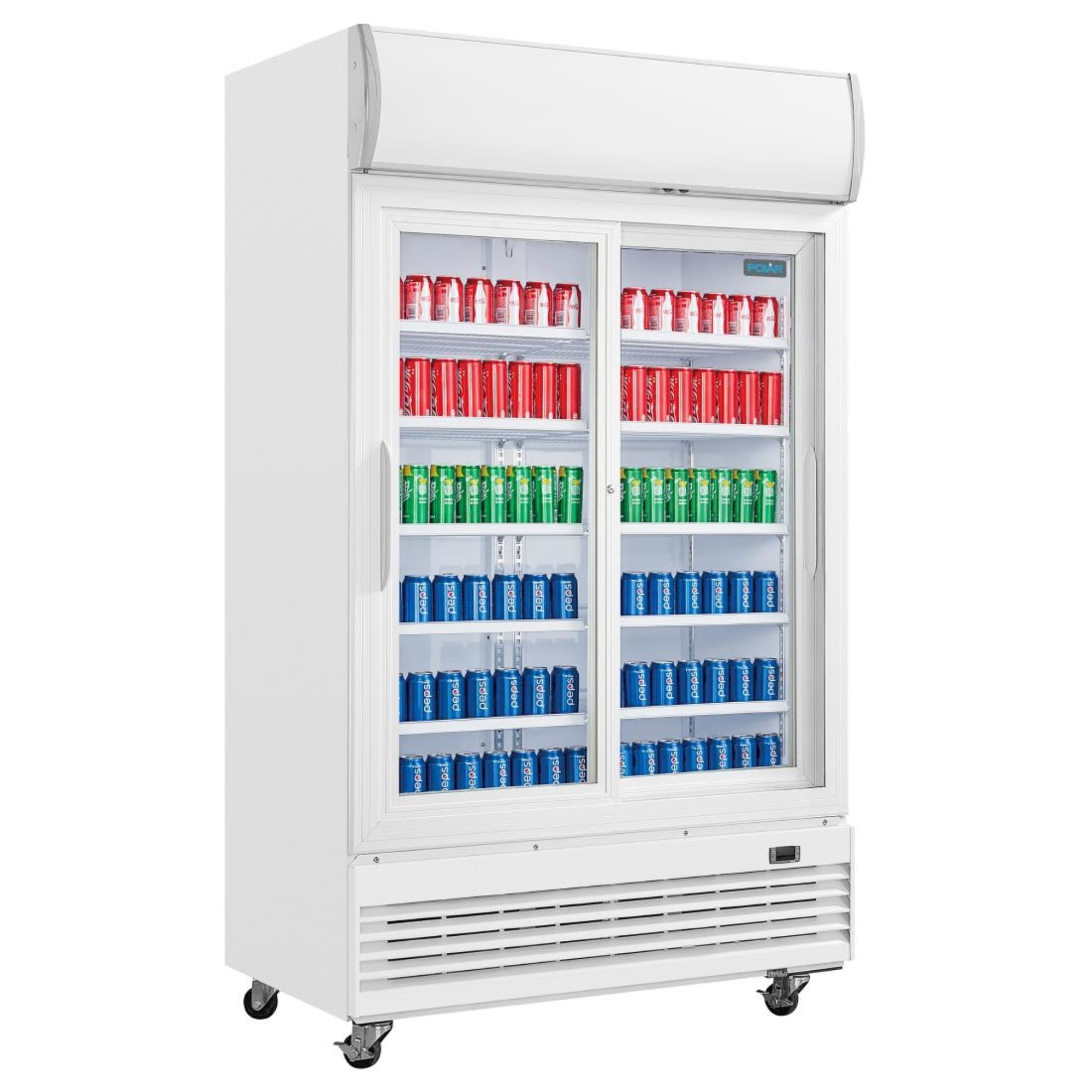 Picture of Polar G-Series Upright Display Cooler with Light Box 950Ltr with Sliding Doors