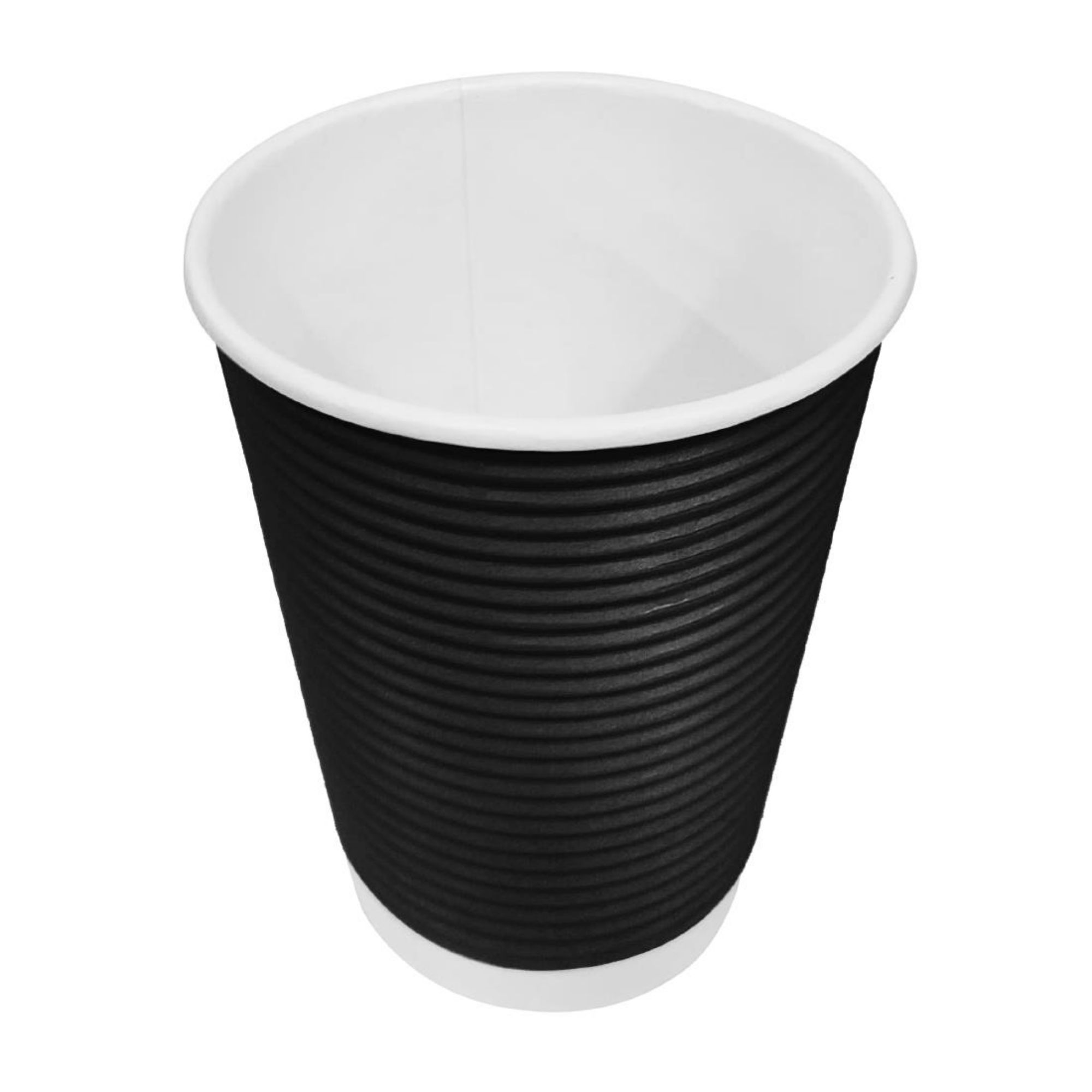 Picture of Fiesta Recyclable Coffee Cups Ripple Wall Black 340ml / 12oz (Pack of 500)