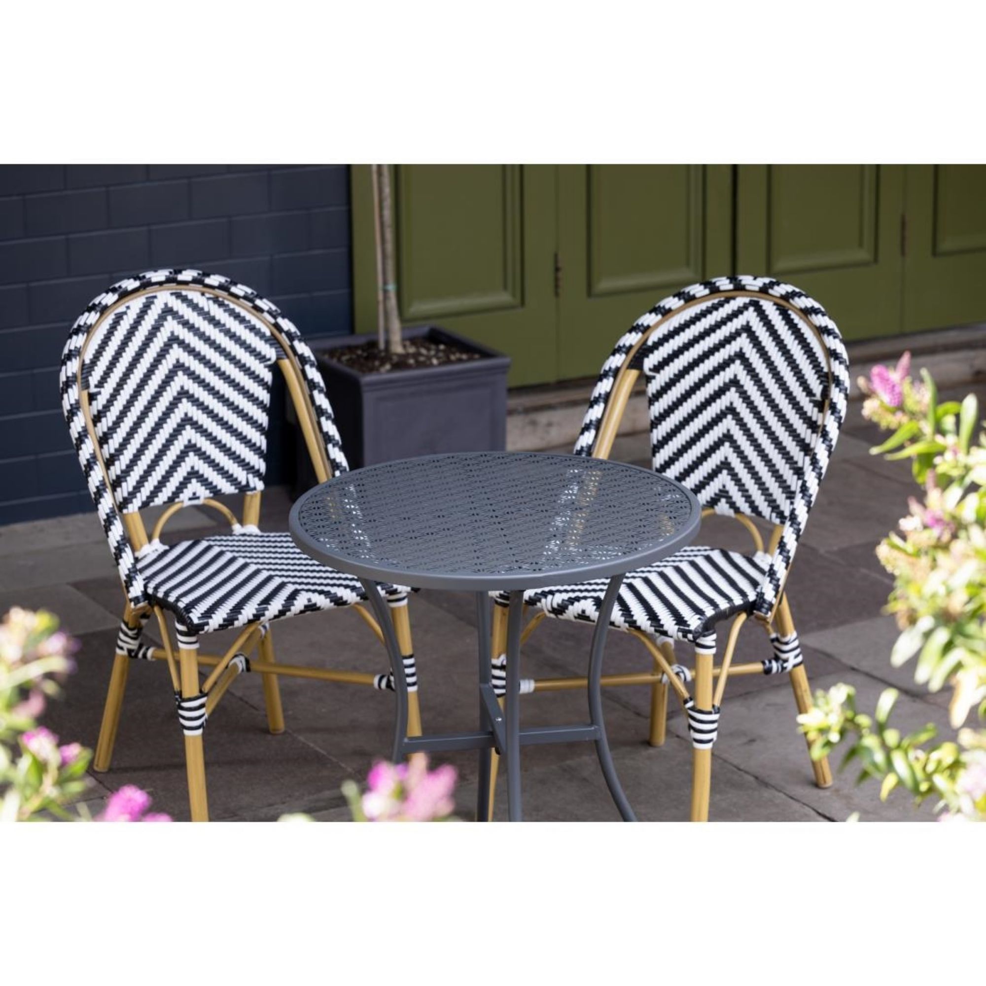 Picture of Bolero Parisian Style Rattan Side Chair Black (Pack of 2)