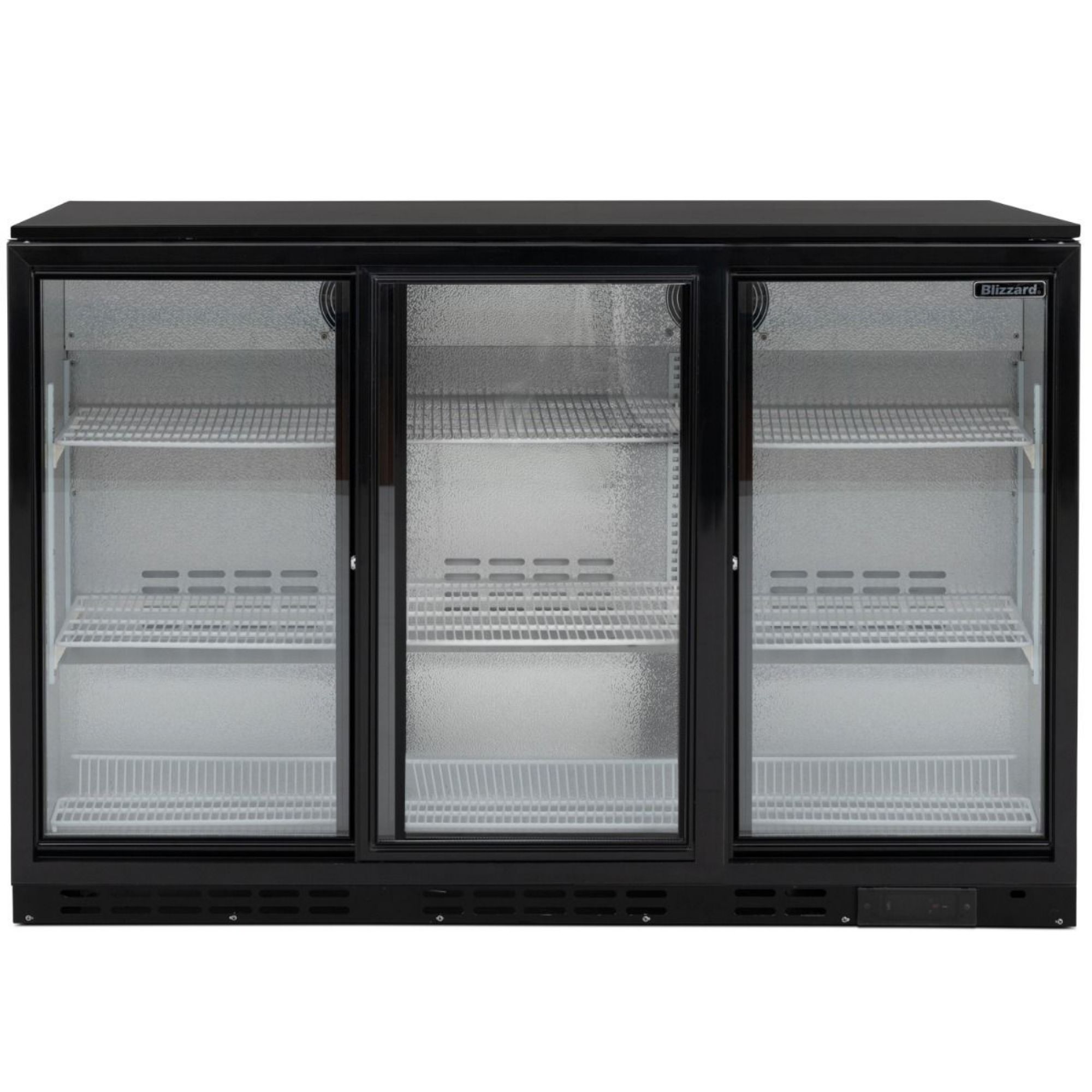 Picture of BLIZZARD Triple Sliding Glass Door Bottle Cooler Black BAR3SL