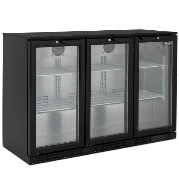 Picture of BLIZZARD Triple Hinged Glass Door Bottle Cooler Black BAR3
