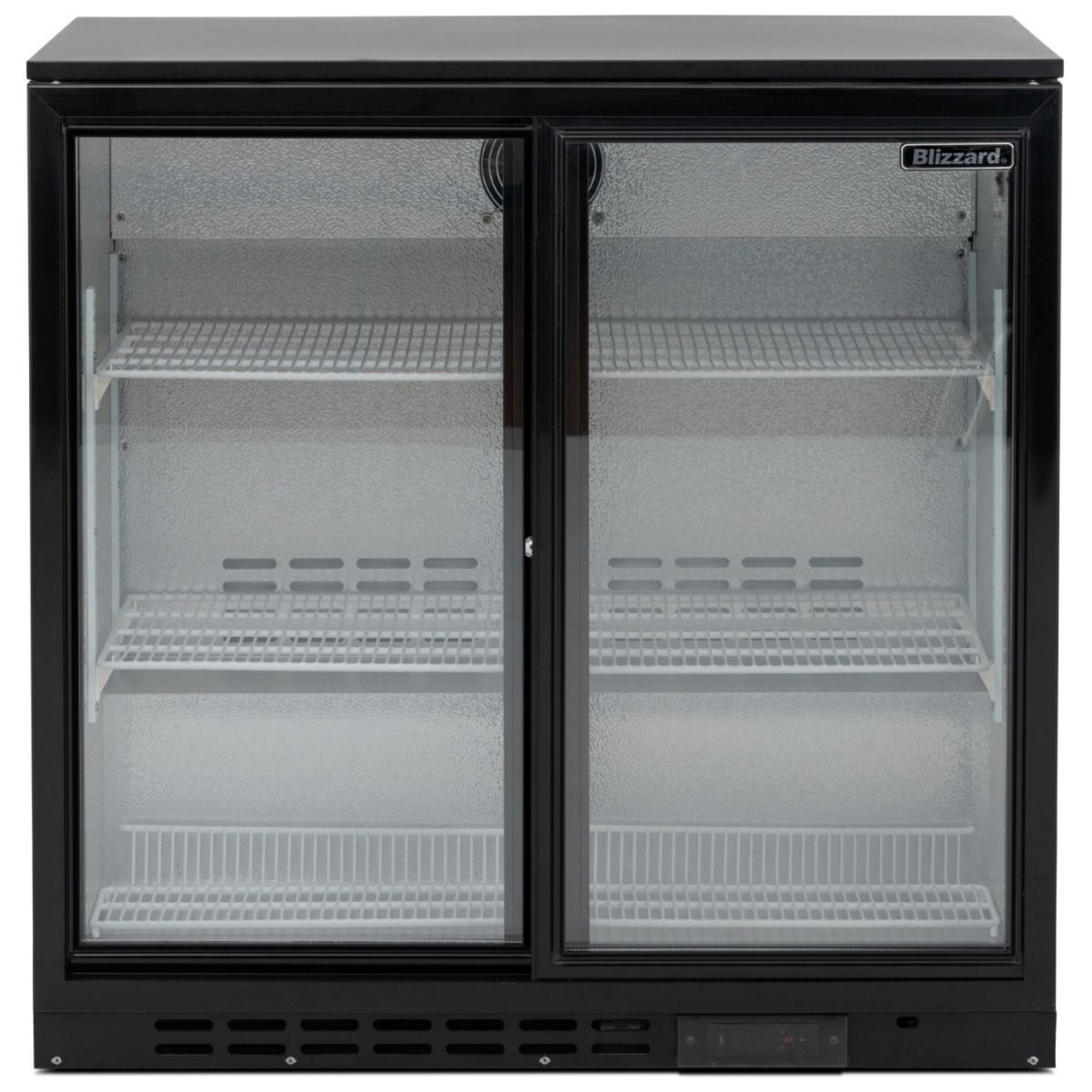 Picture of BLIZZARD Double Sliding Glass Door Bottle Cooler Black BAR2SL