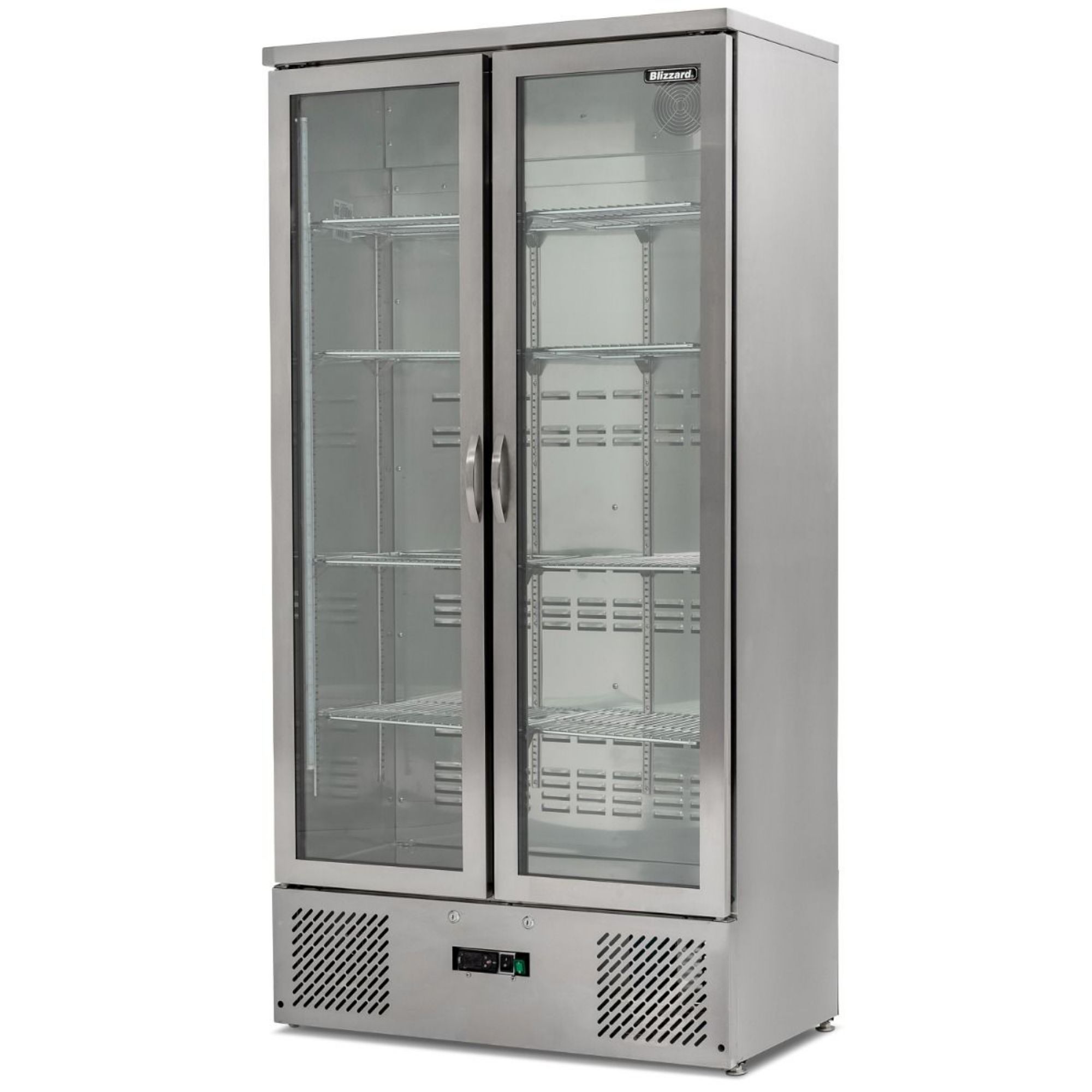 Picture of BLIZZARD Blizzard Upright Double Hinged Glass Door Bottle Cooler Stainless Steel BAR20SS