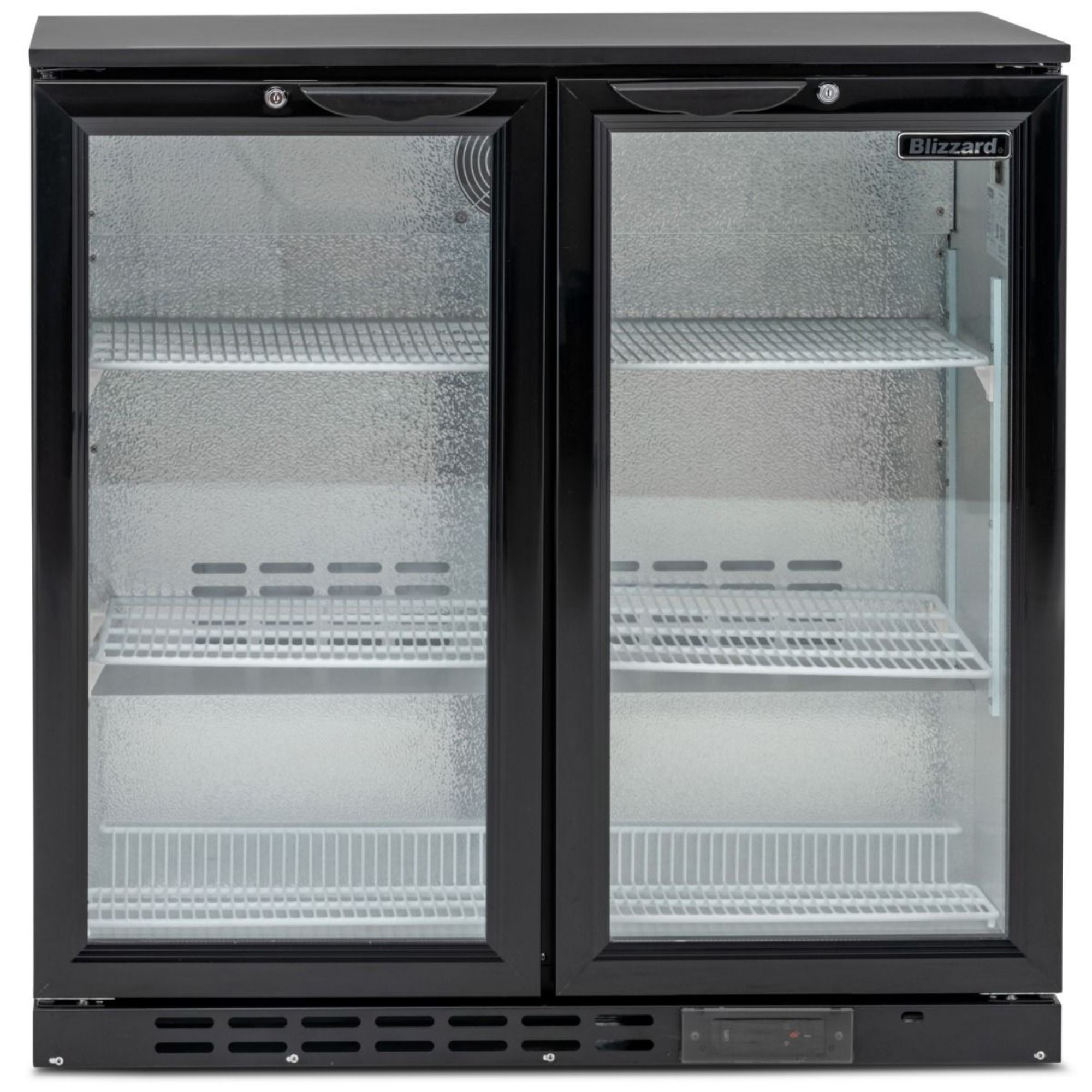 Picture of BLIZZARD Double Hinged Glass Door Bottle Cooler Black BAR2