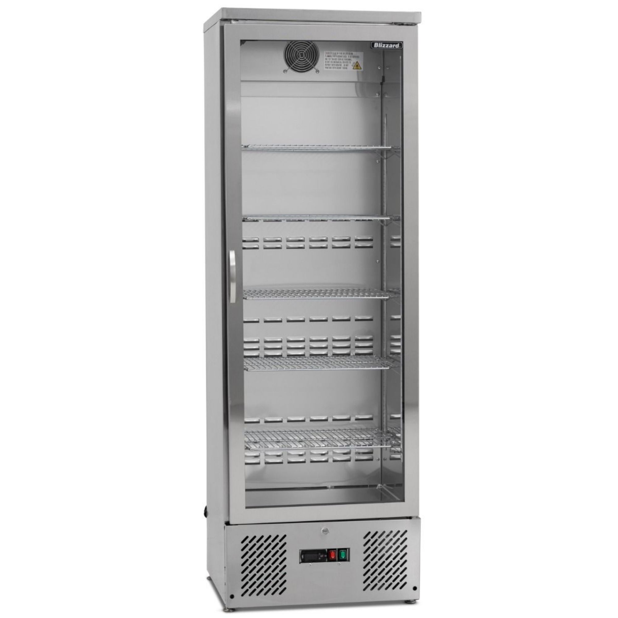 Picture of BLIZZARD Upright Single Hinged Glass Door Bottle Cooler Stainless Steel BAR10SS
